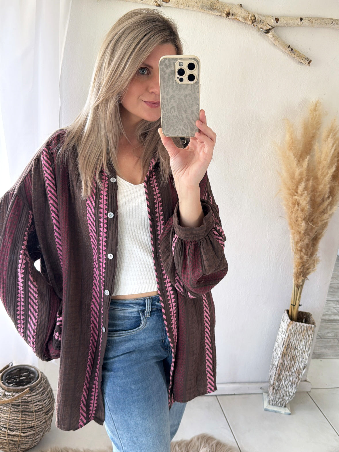Musselin Bluse Oversize Boho Romance