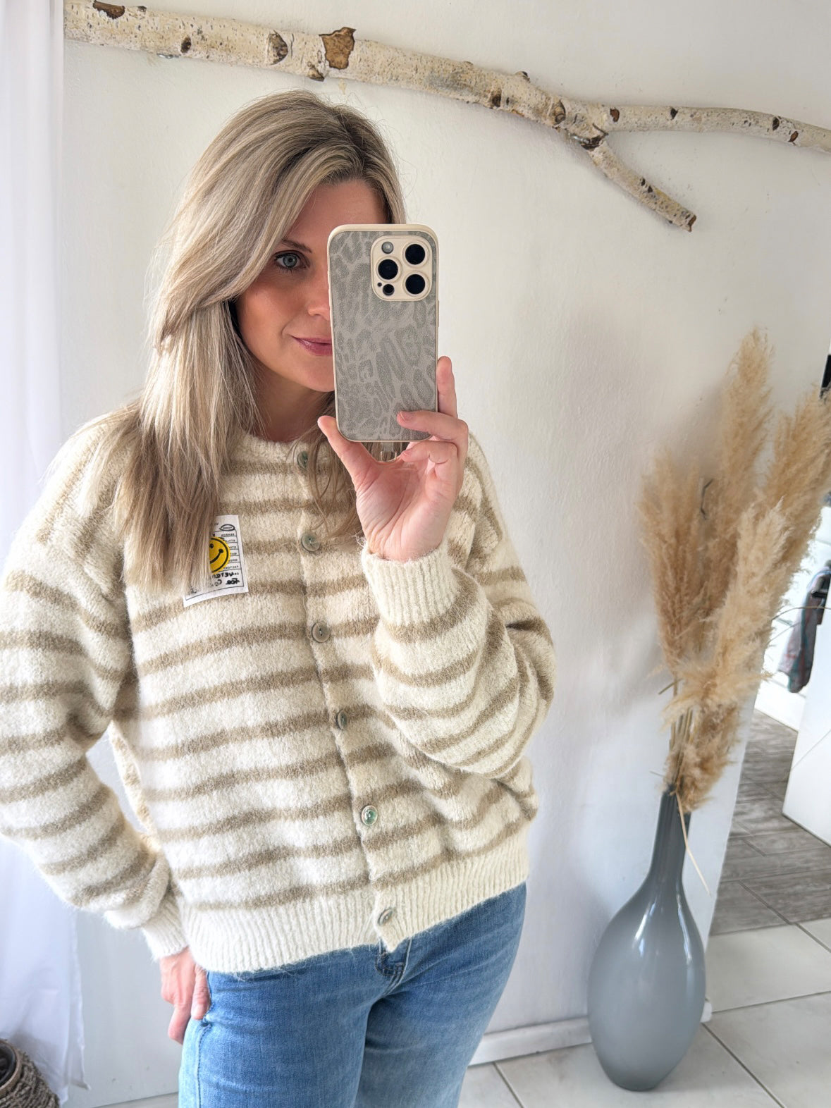 Cardigan Happy Smiley Stripes