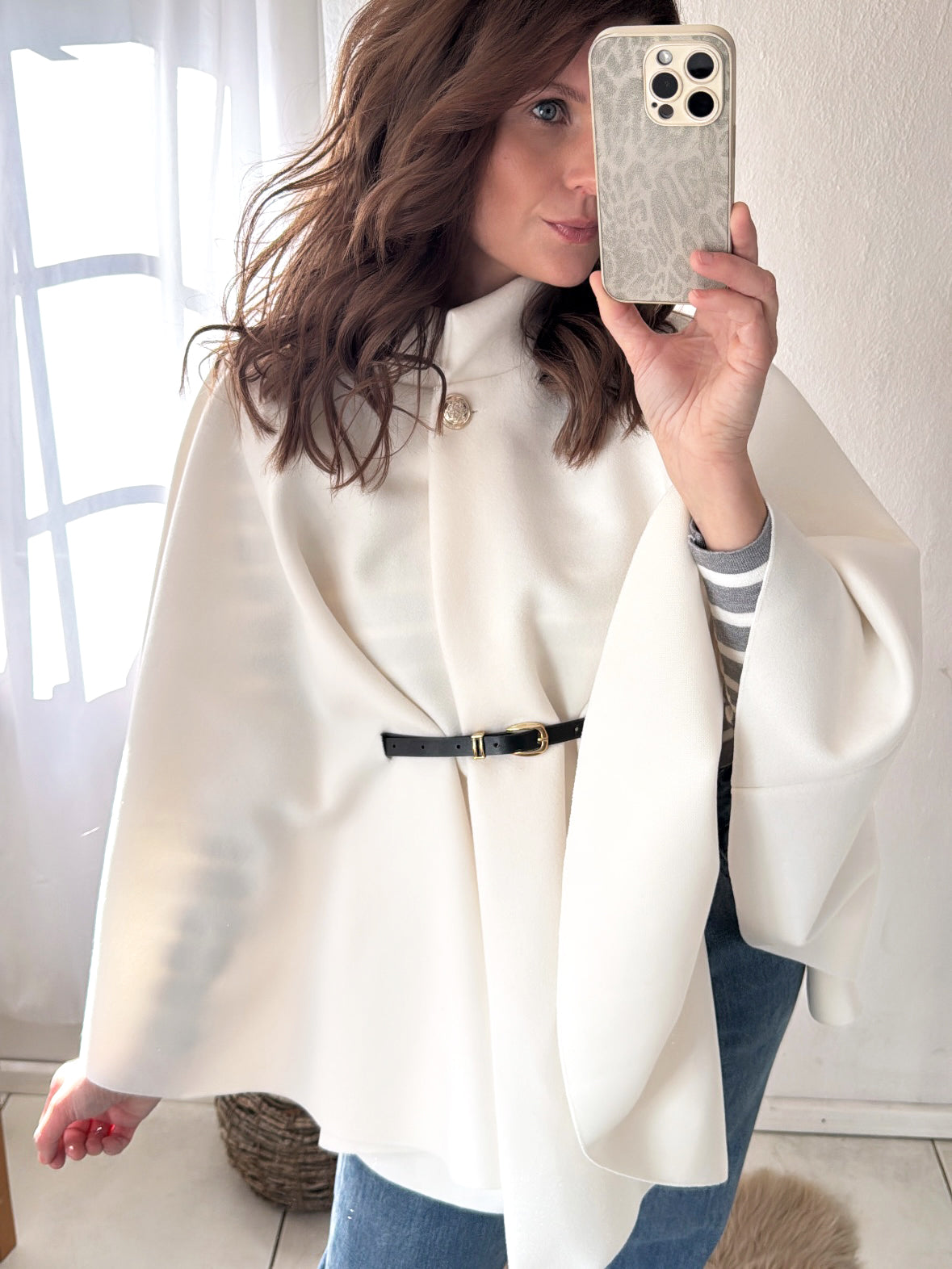 Poncho mit Gürtel