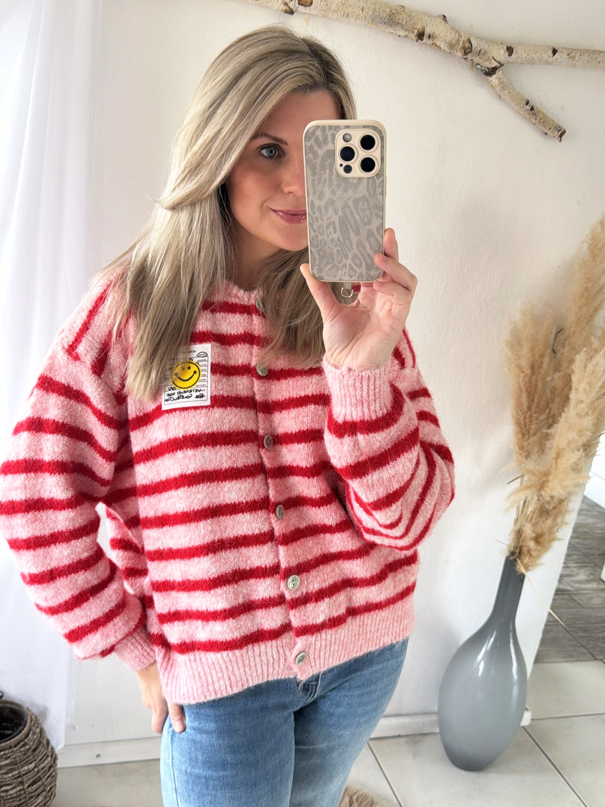 Cardigan Happy Smiley Stripes