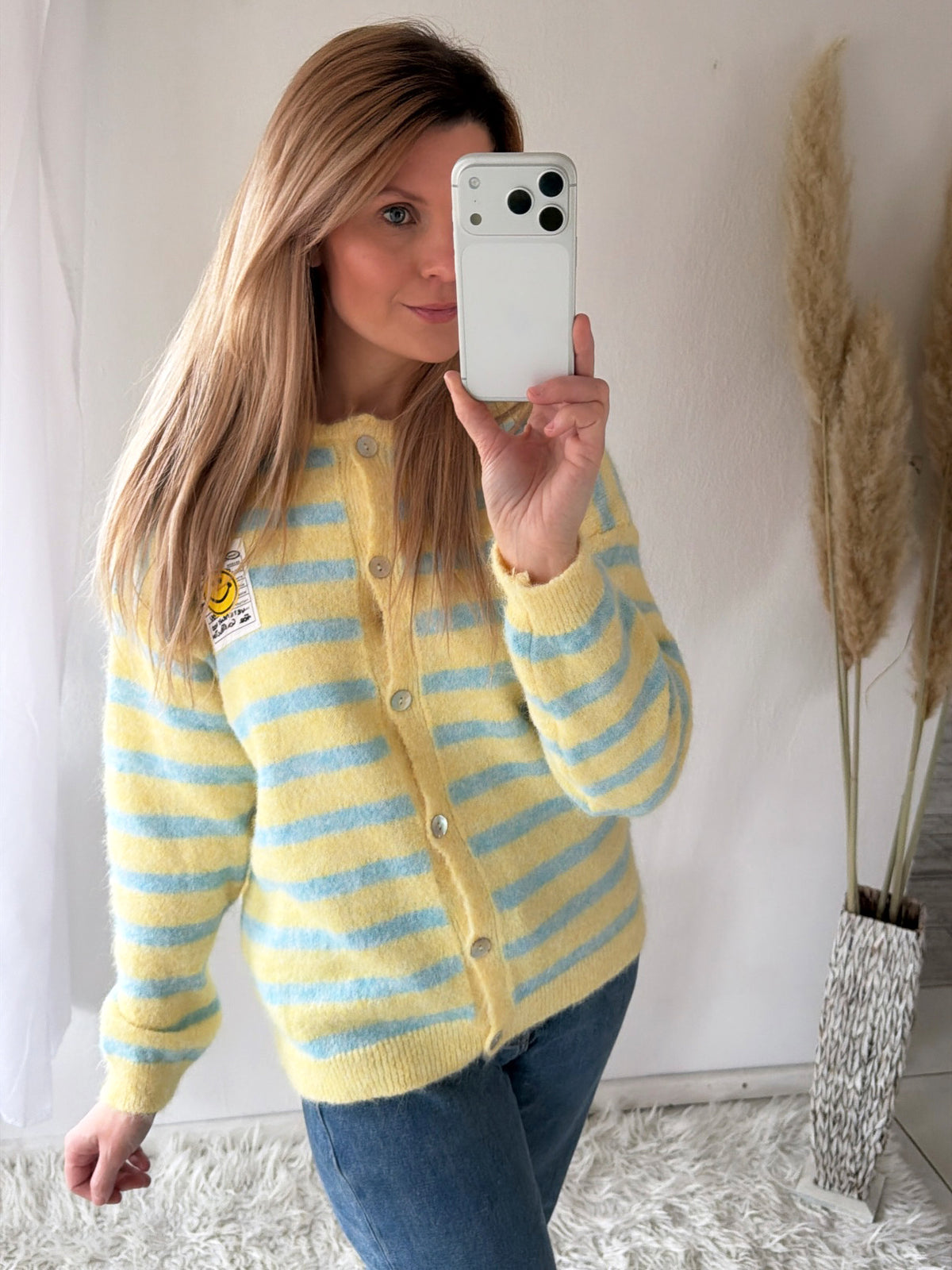 Cardigan Happy Smiley Stripes