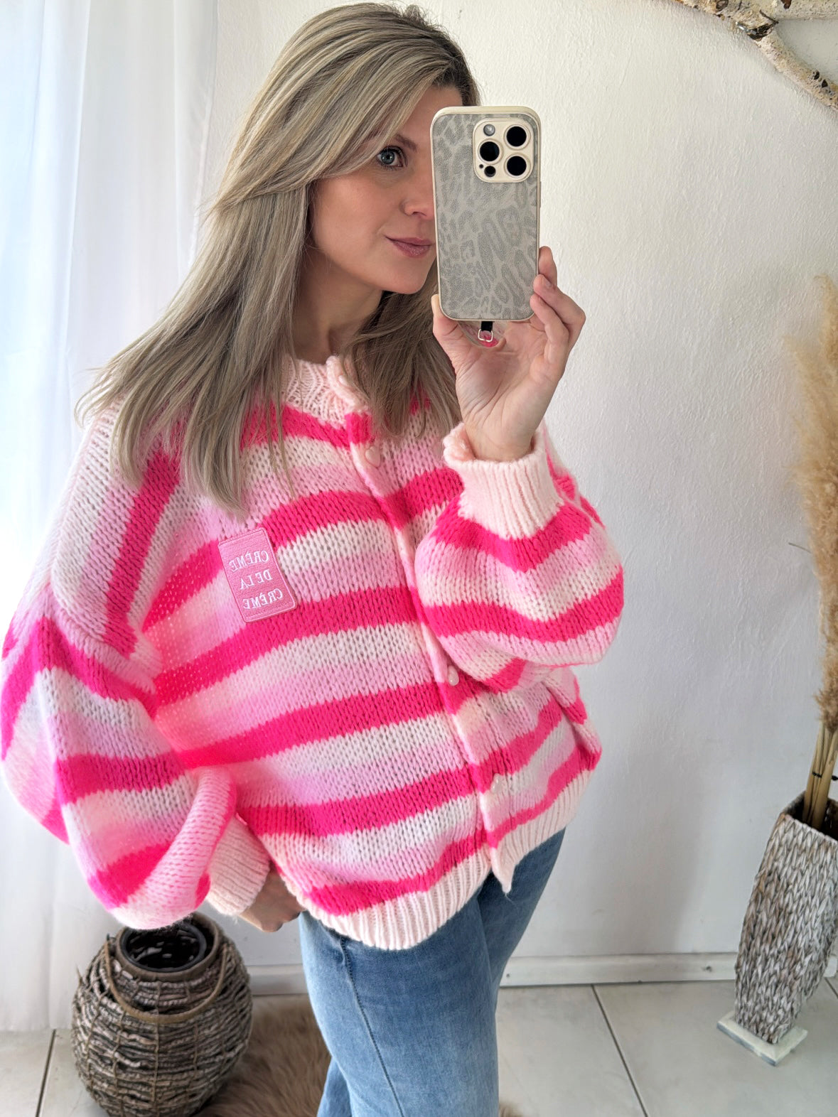 Cardigan Oversize Sweetheart Stripes