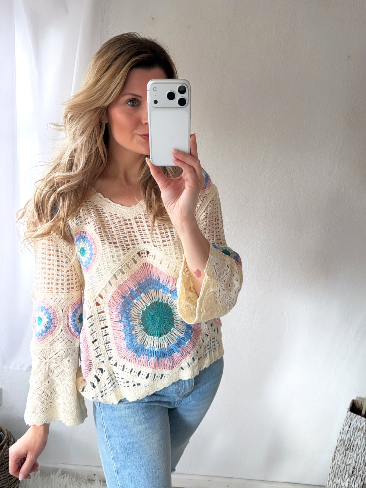 Häkelpullover Boho Circles