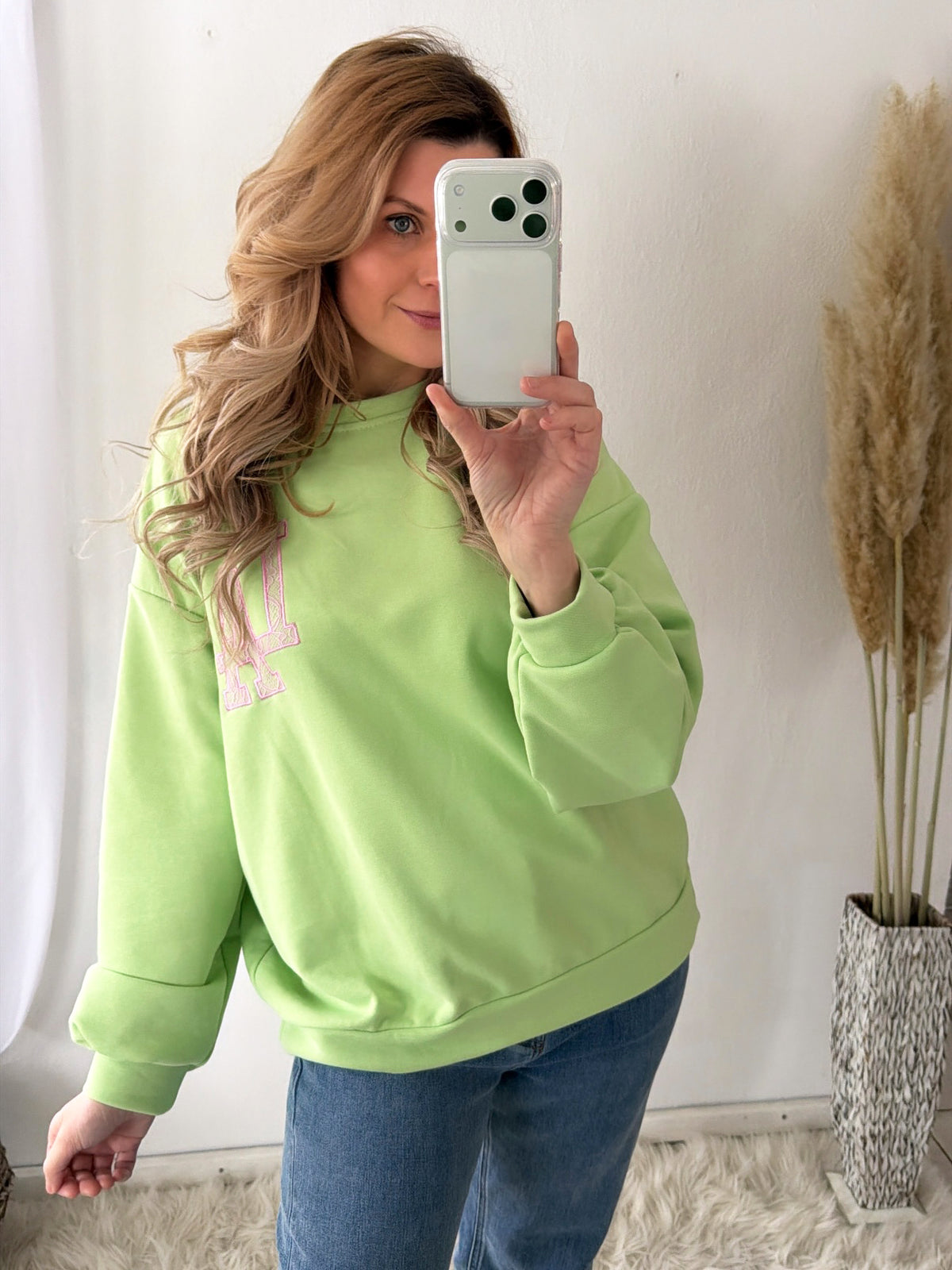 Sweatshirt LA meets Spitze