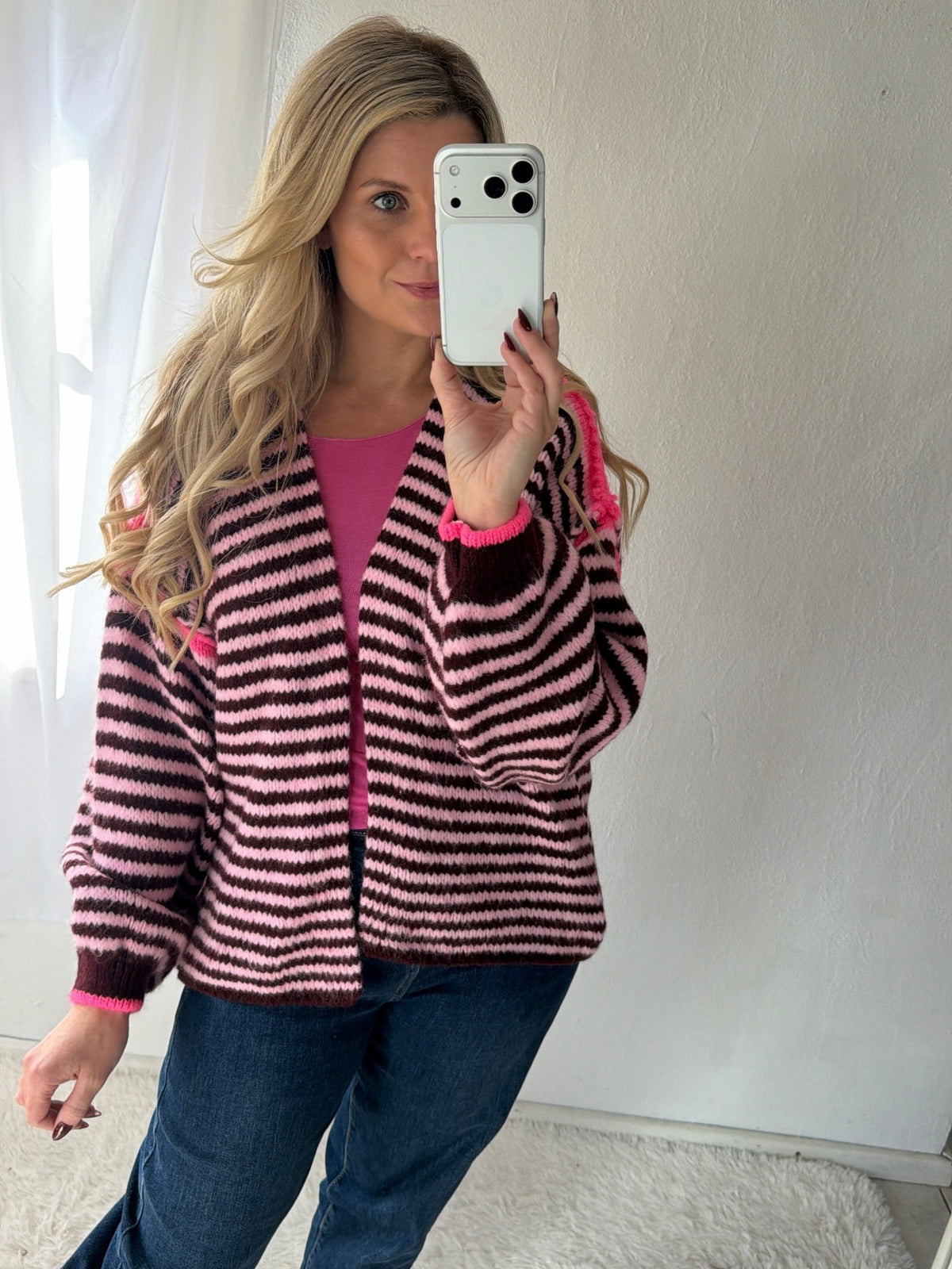 Cardigan Blush Contrast