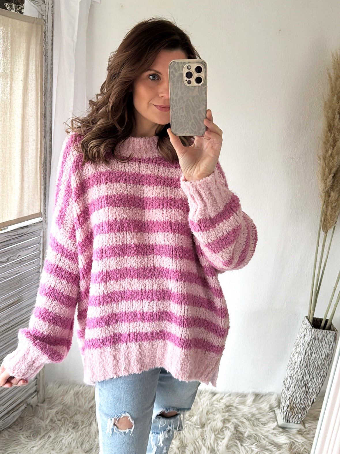 Bouclé Pullover Soft Stripes Oversize