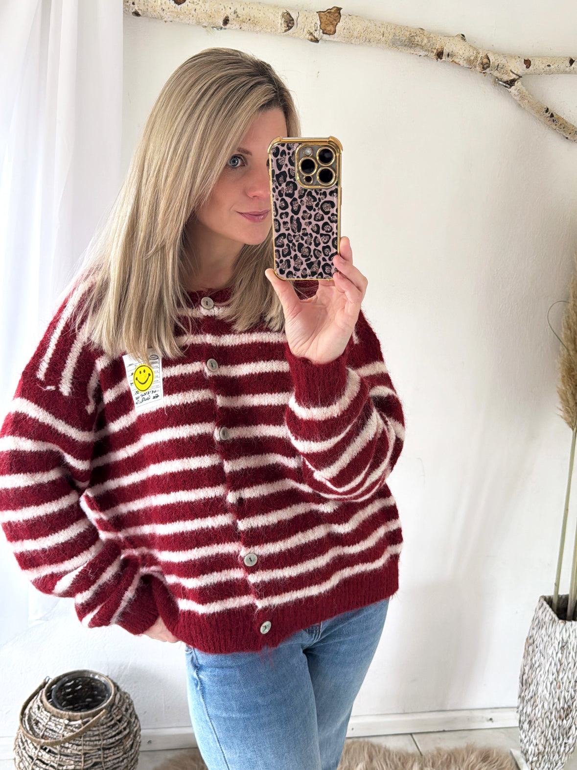 Cardigan Happy Smiley Stripes