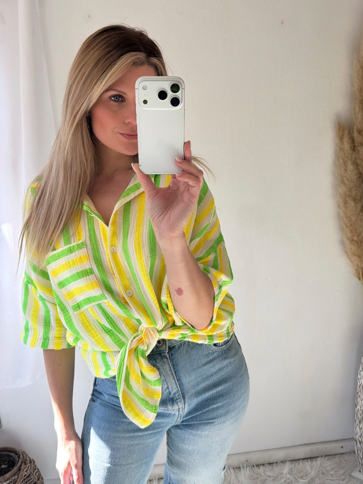 Musselin Bluse Summer Stripes