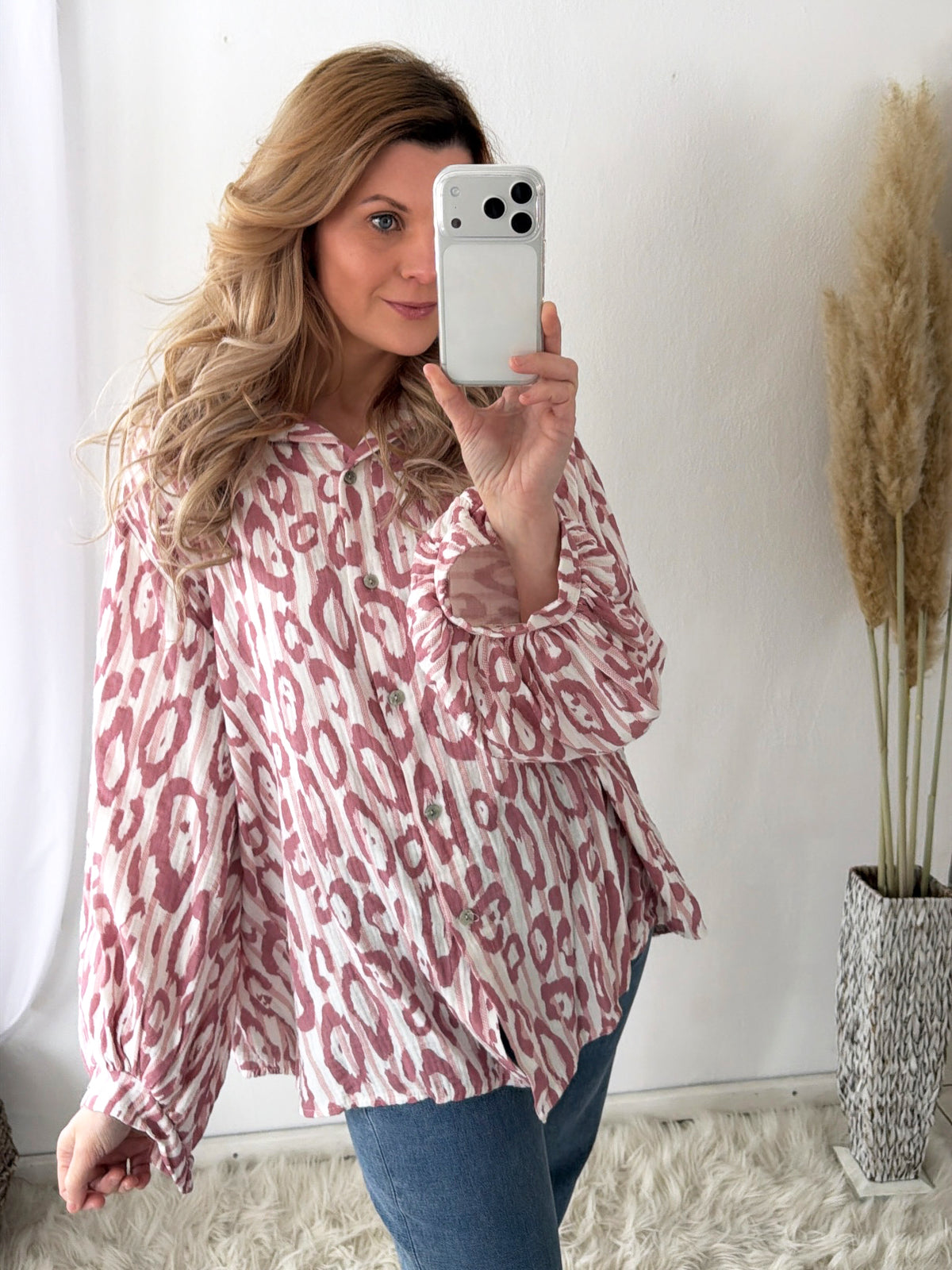 Musselin Bluse Leo meets Stripes