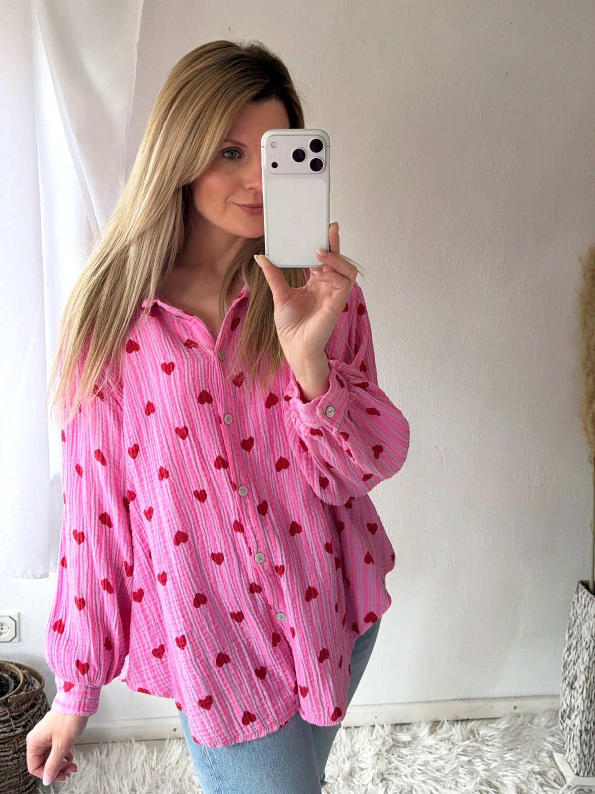 Musselin Bluse Heartline