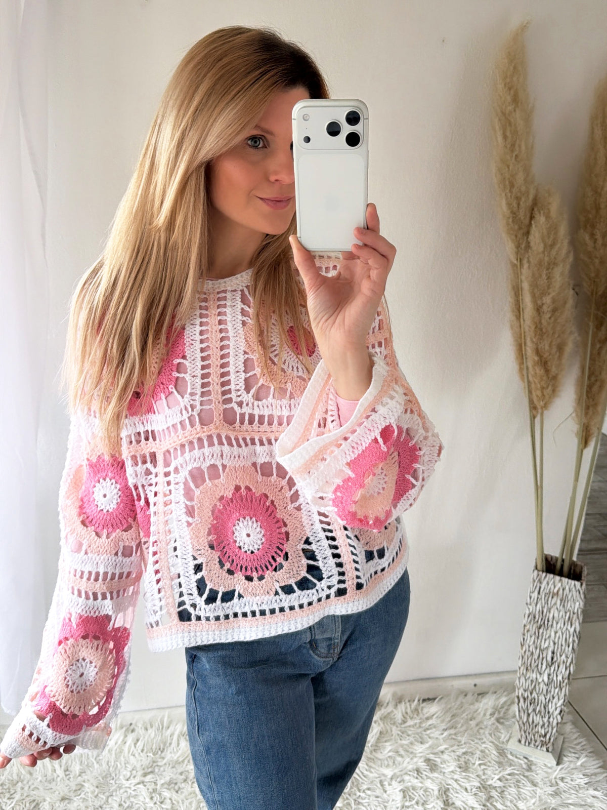 Häkelpulli Boho Blossom