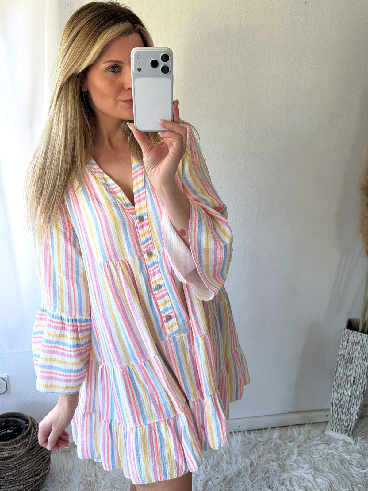 Musselin Tunikakleid Oversize Lollipop