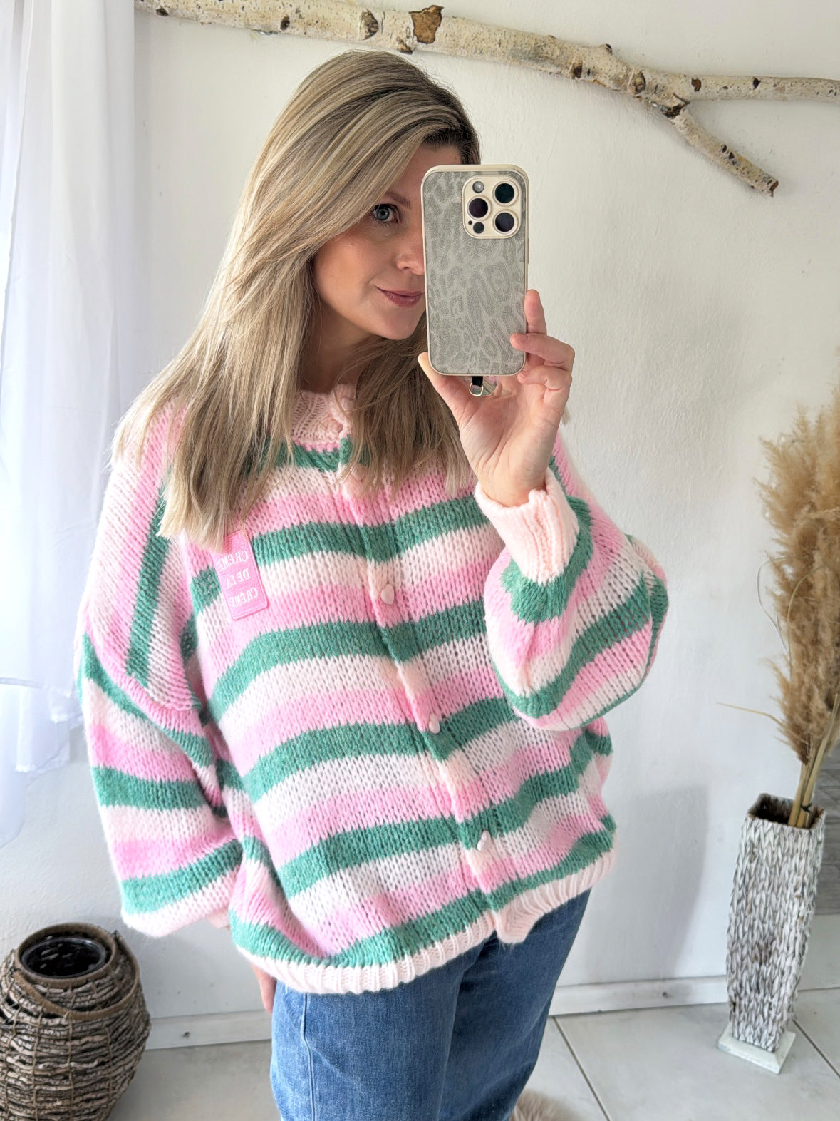 Cardigan Oversize Sweetheart Stripes