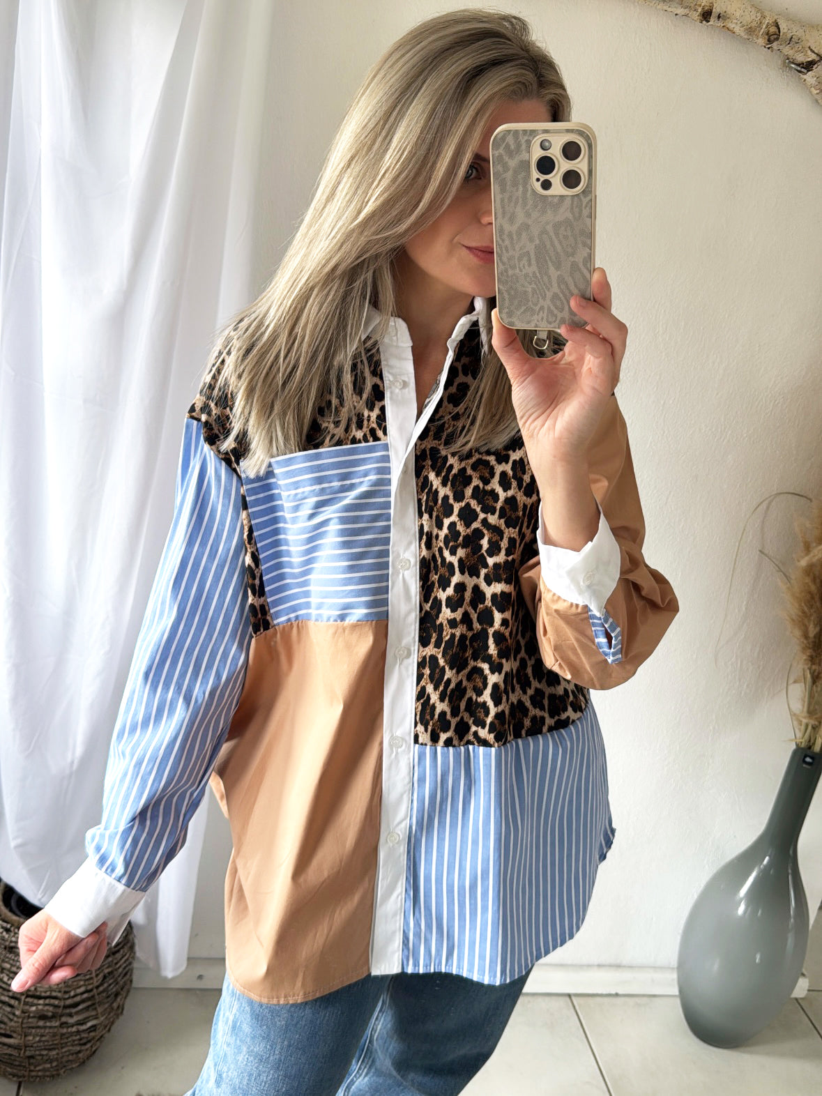 Bluse Leo Stripes Patchwork