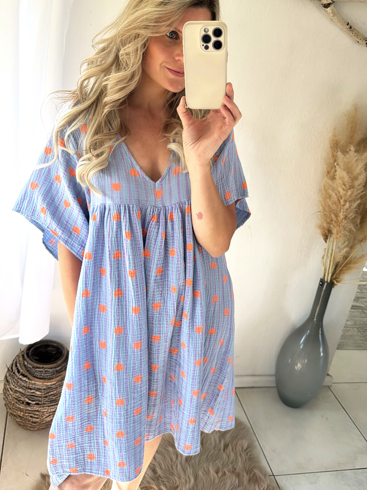 Musselin Tunikakleid Heartline Summer