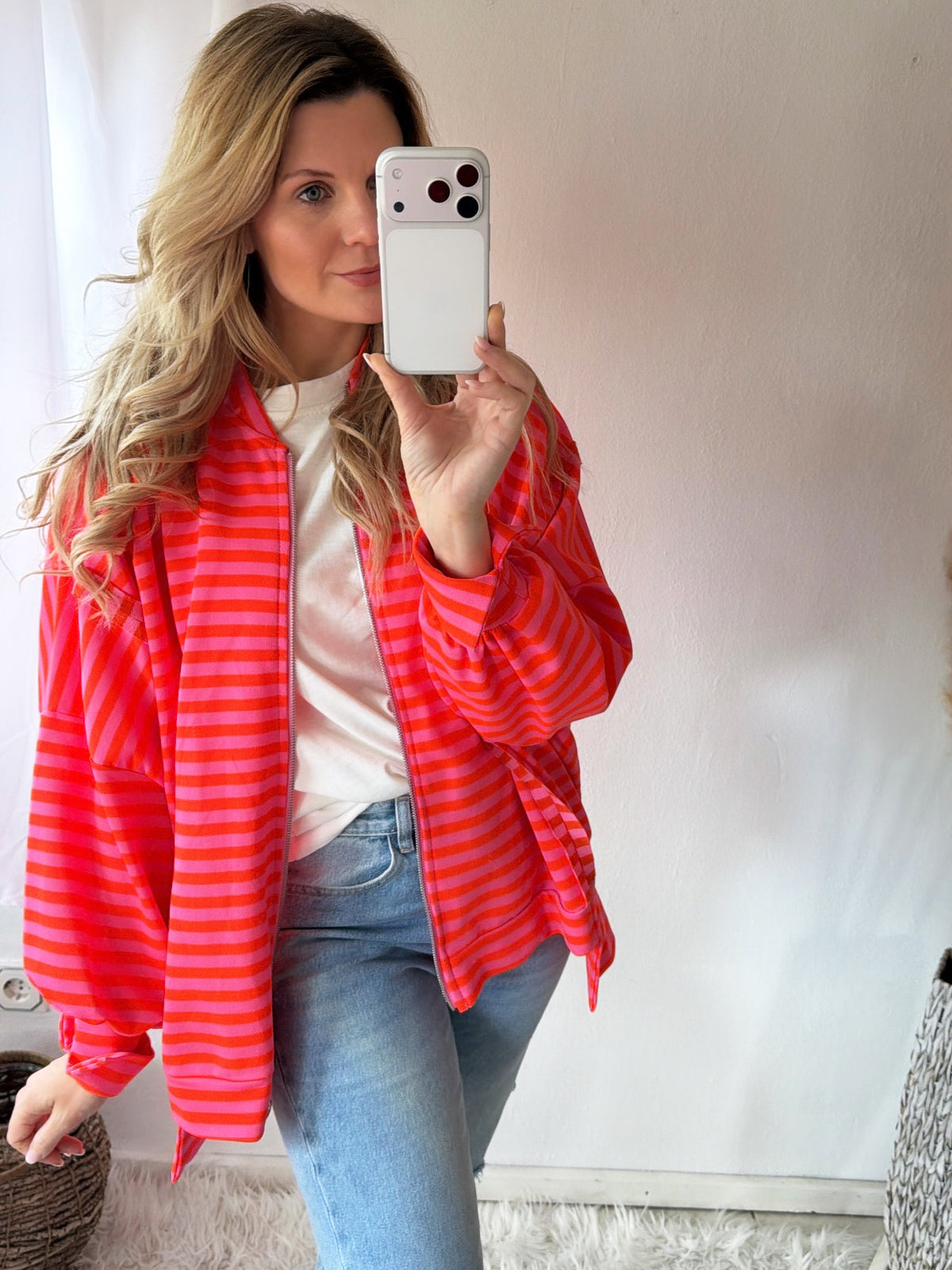 Sweatjacke Stripes Oversize