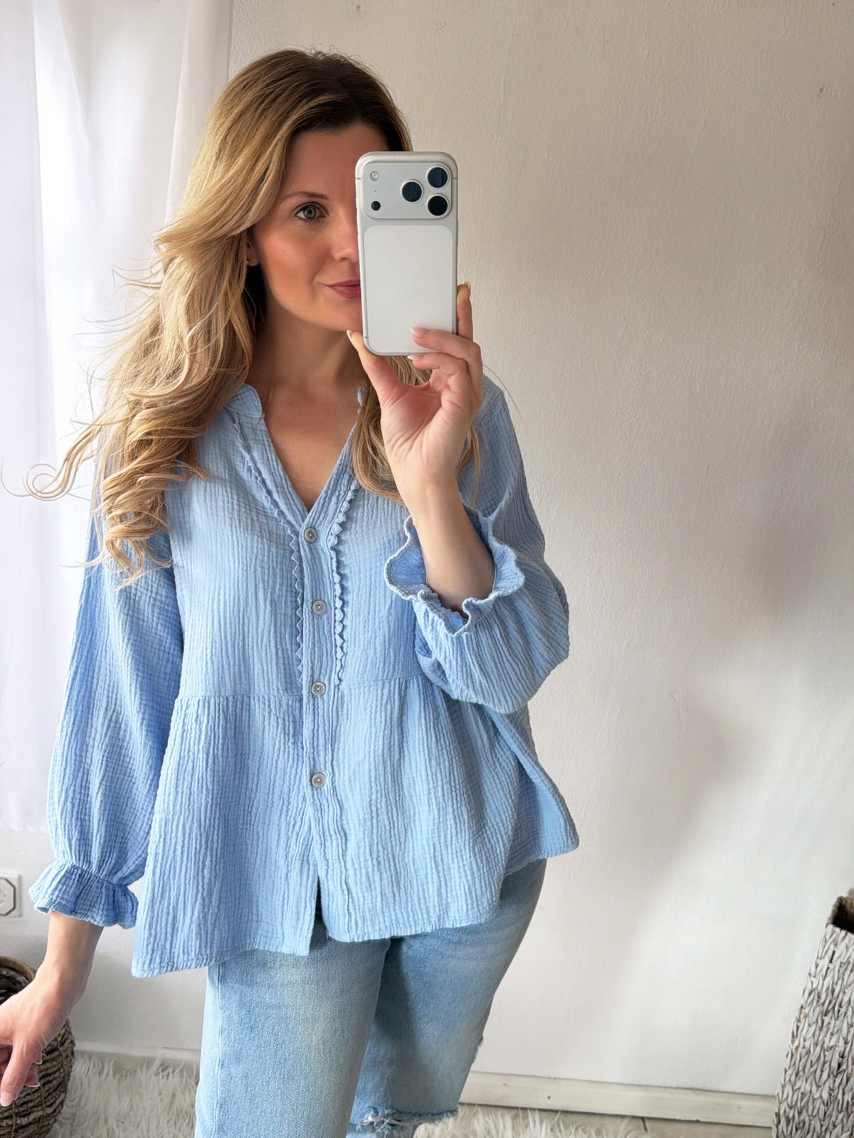 Musselin Bluse Basic Story