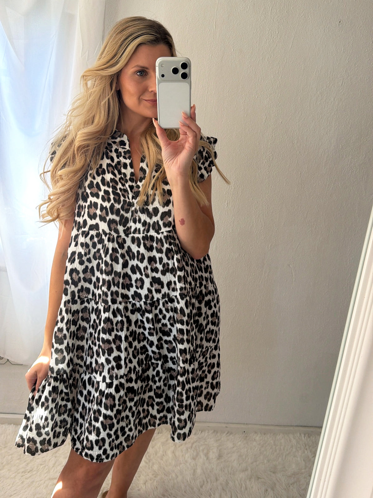 Musselin Kleid Kurz Leo