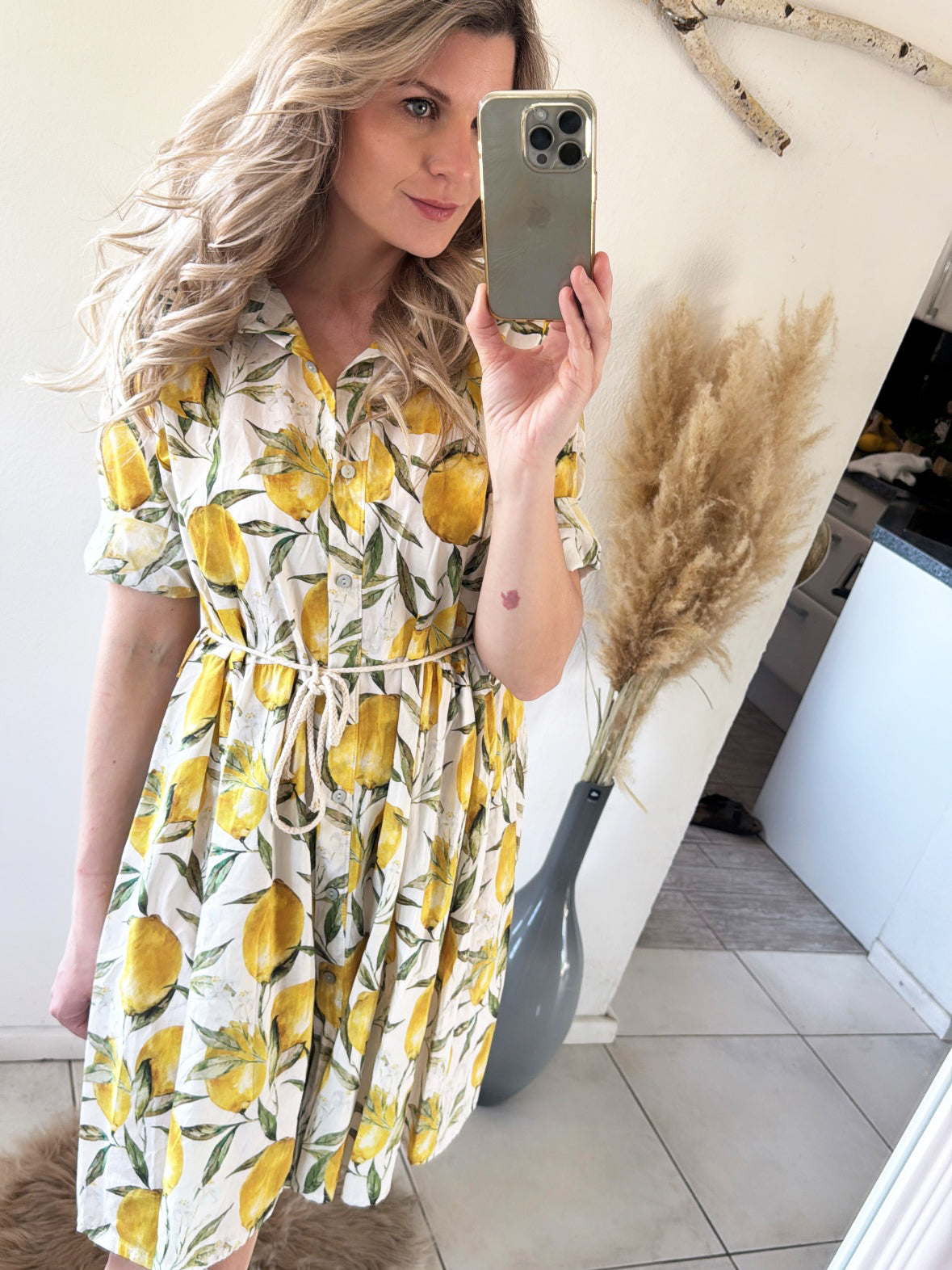 Blusenkleid Zitronen Gr.36-40
