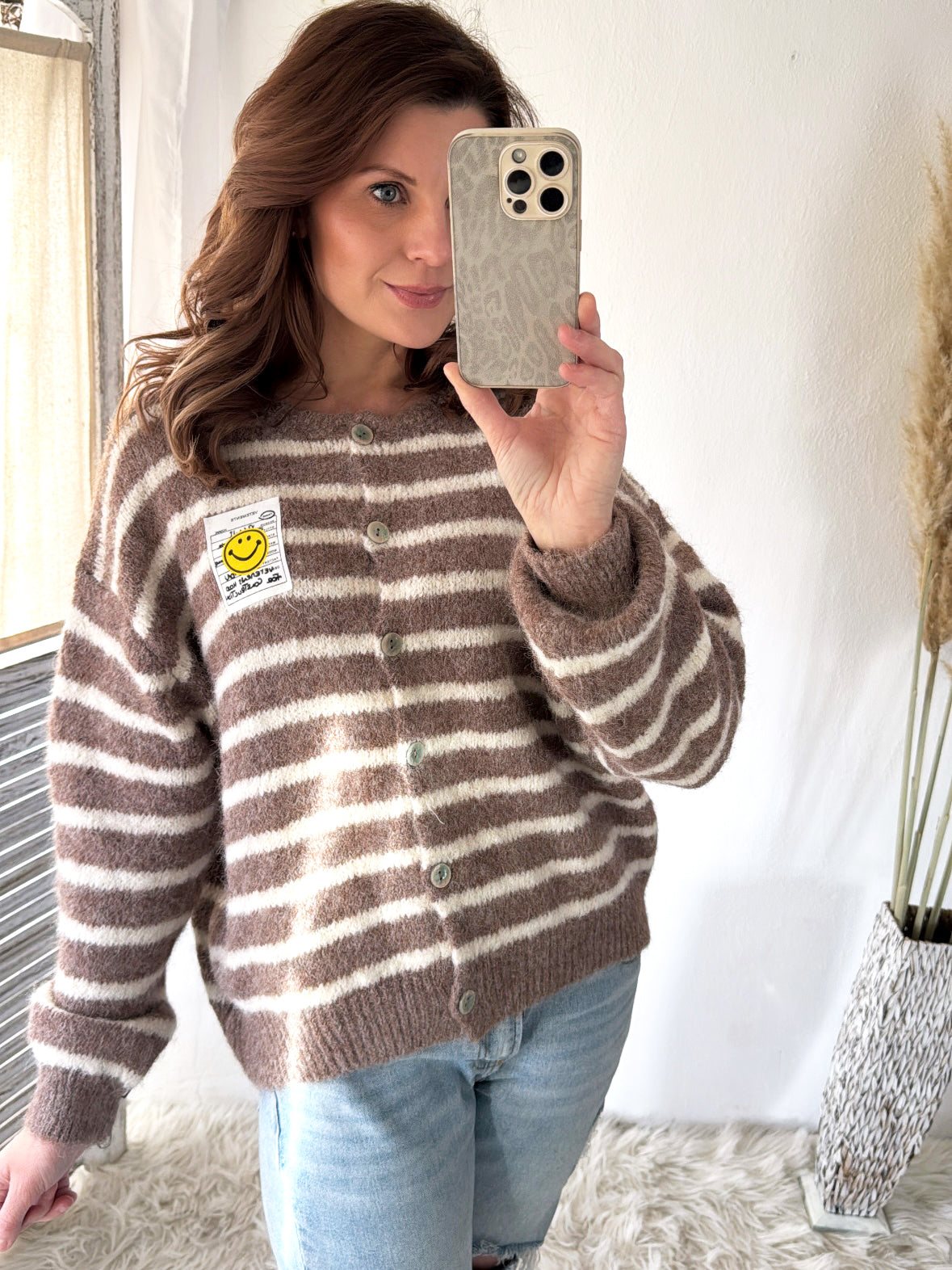 Cardigan Happy Smiley Stripes