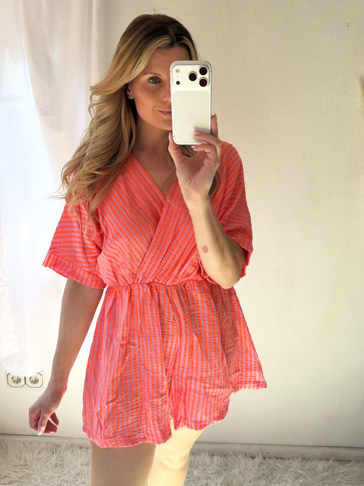 Musselin Jumpsuit Soft Stripes