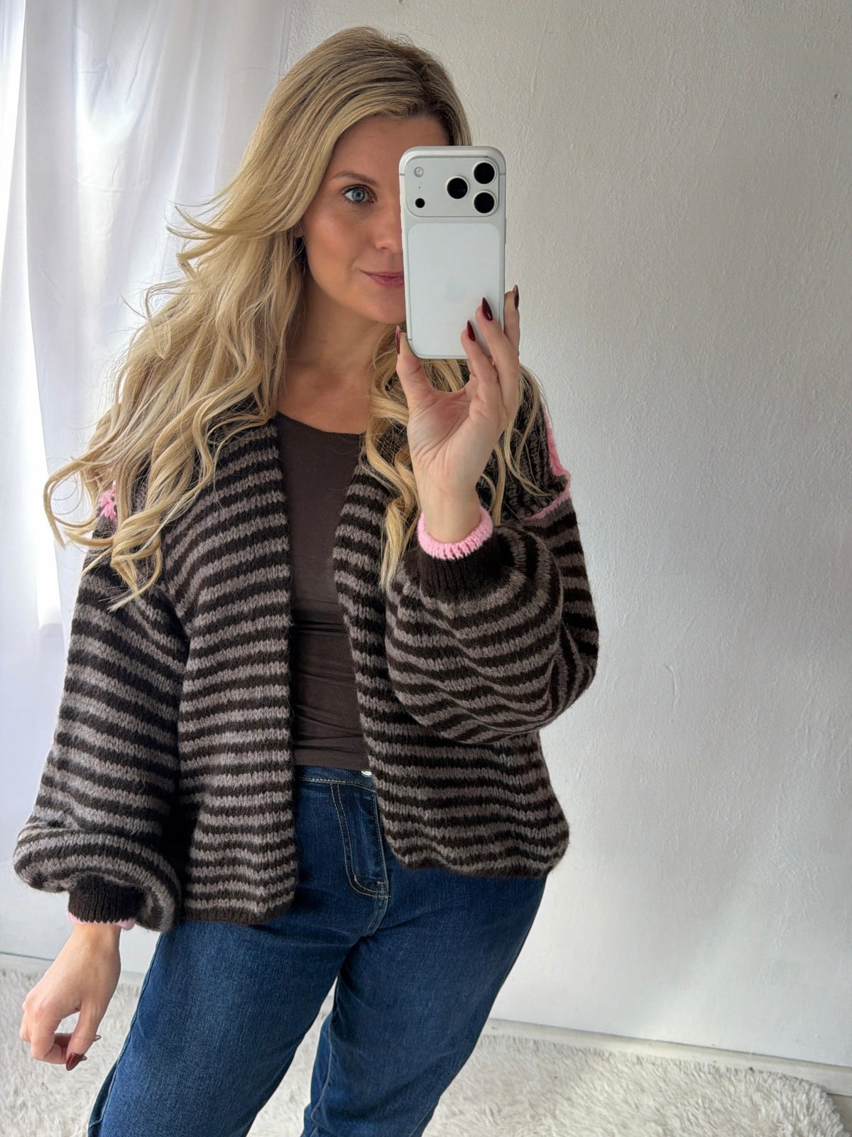 Cardigan Blush Contrast