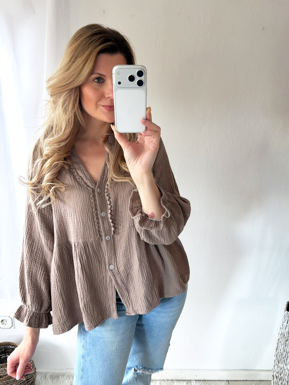 Musselin Bluse Basic Story