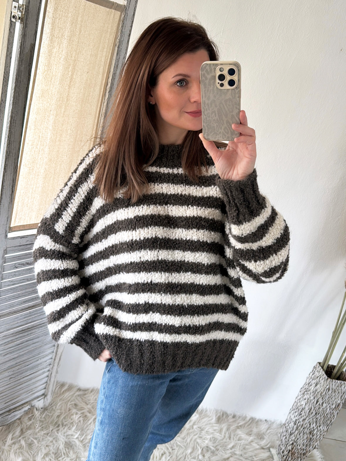 Bouclé Pullover Soft Stripes Oversize