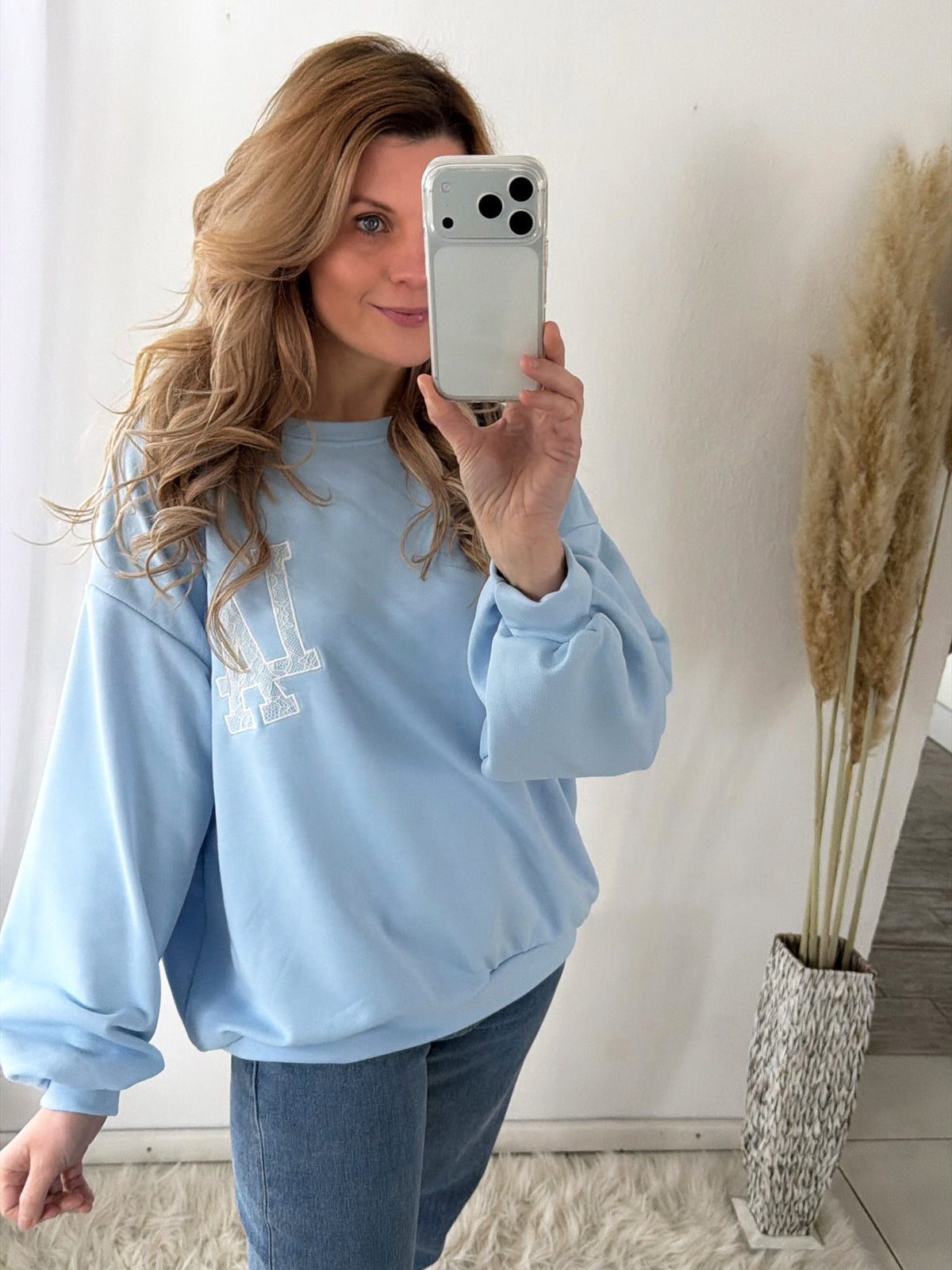 Sweatshirt LA meets Spitze