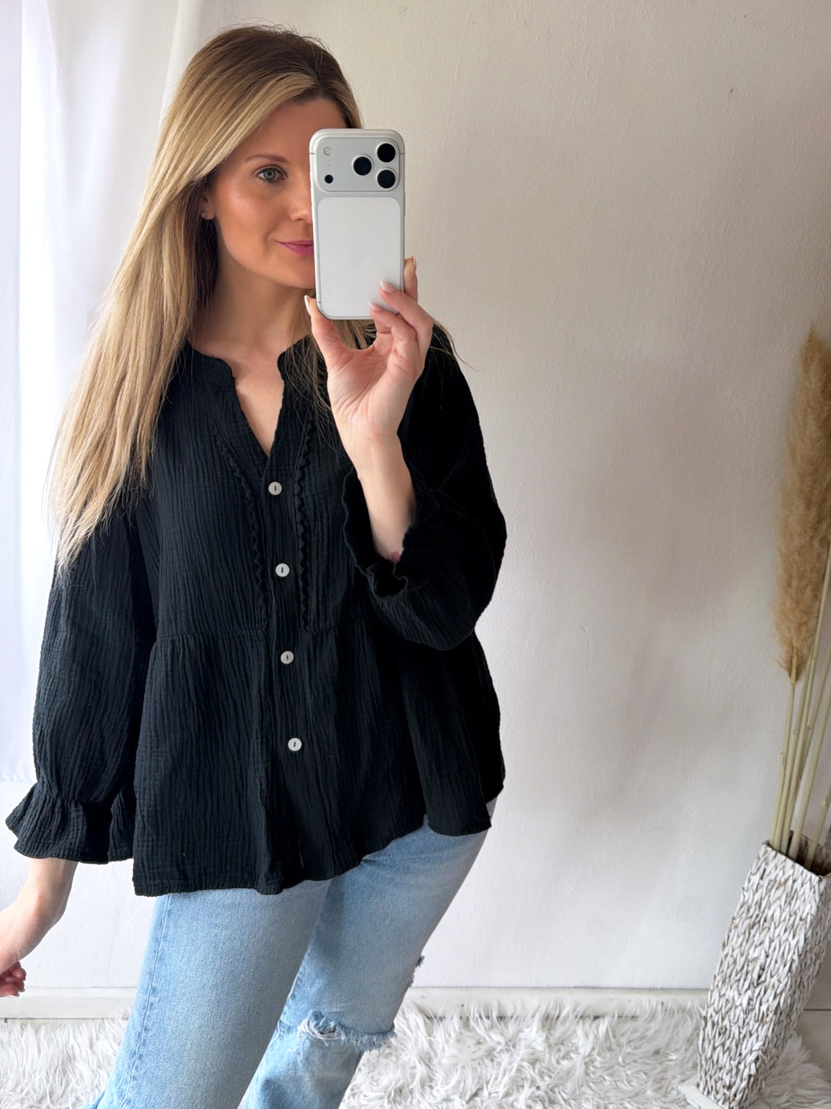 Musselin Bluse Basic Story