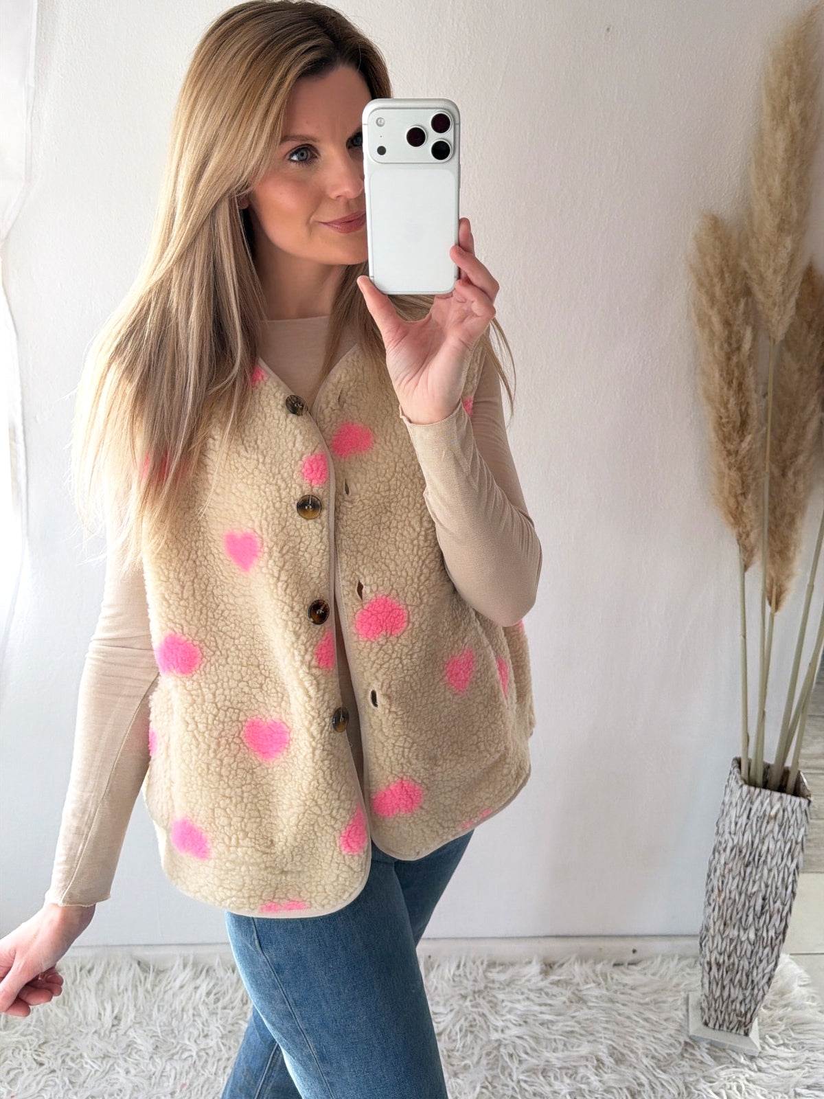 Teddyweste Herzchen Midi