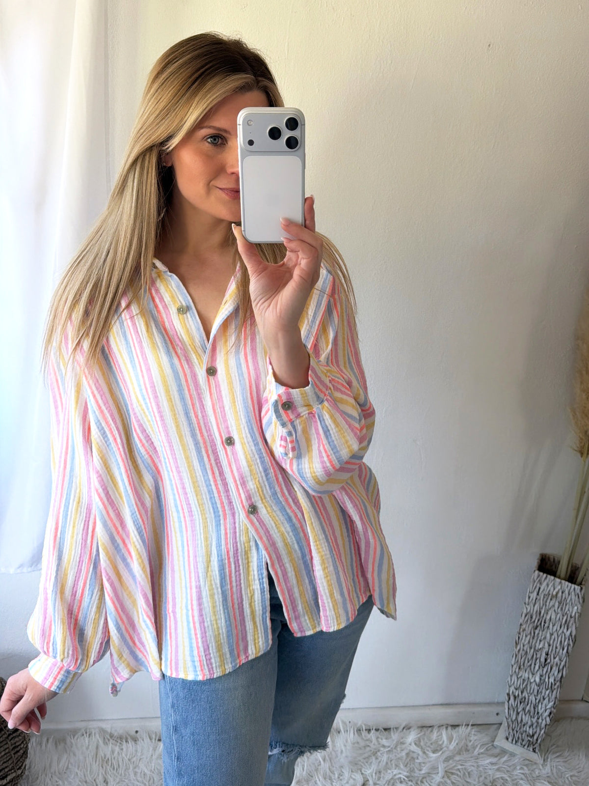 Musselin Bluse Oversize Lollipop