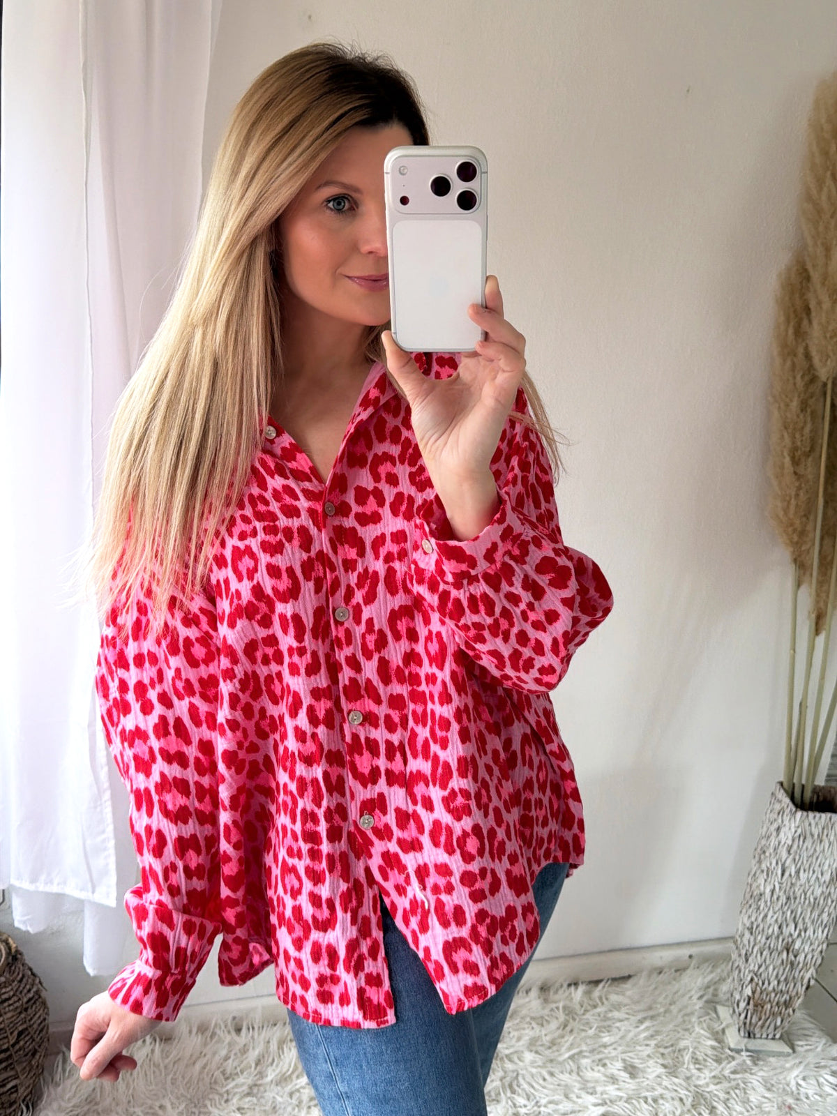 Musselin Bluse Leo Oversize