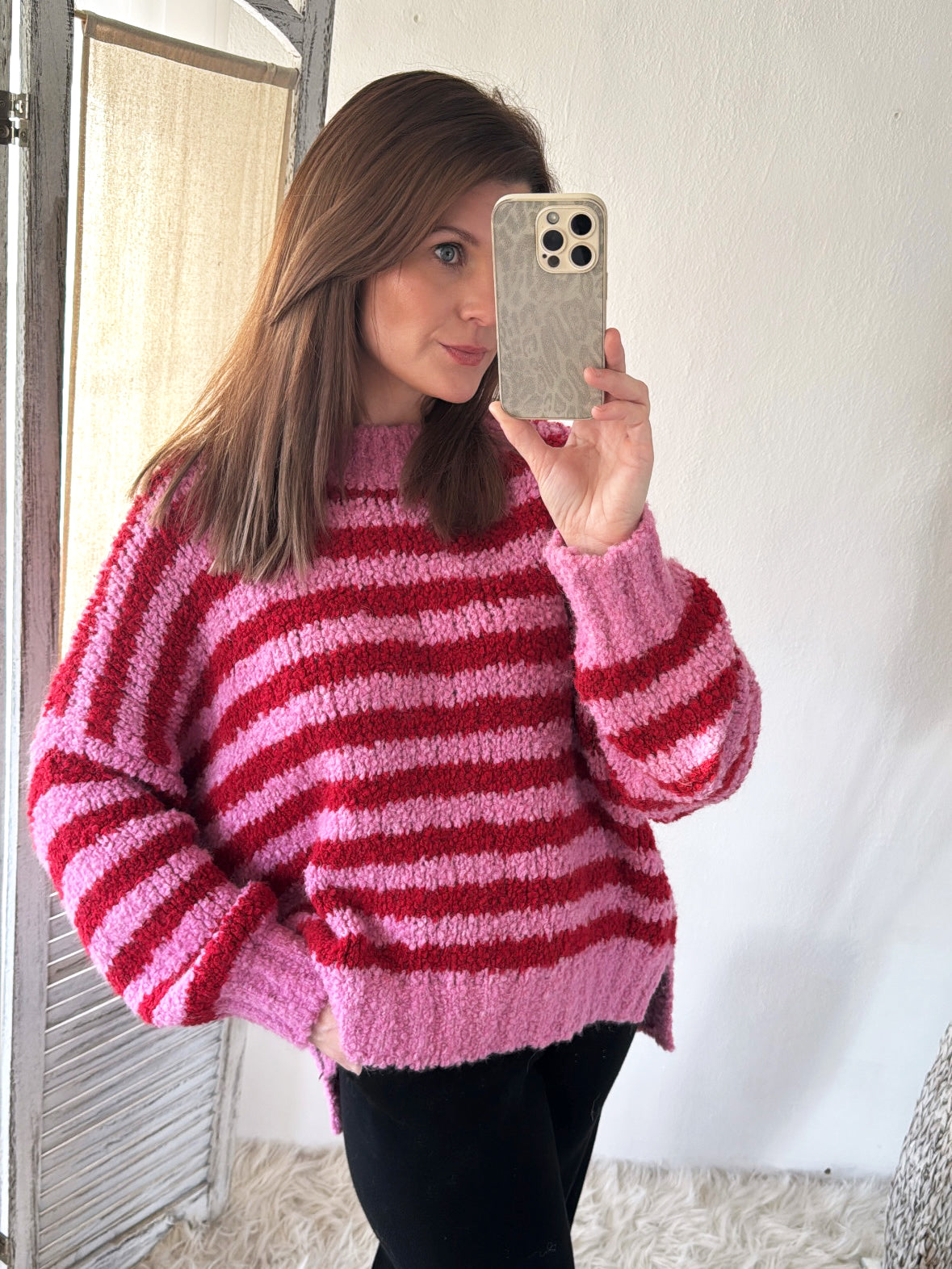 Bouclé Pullover Soft Stripes Oversize