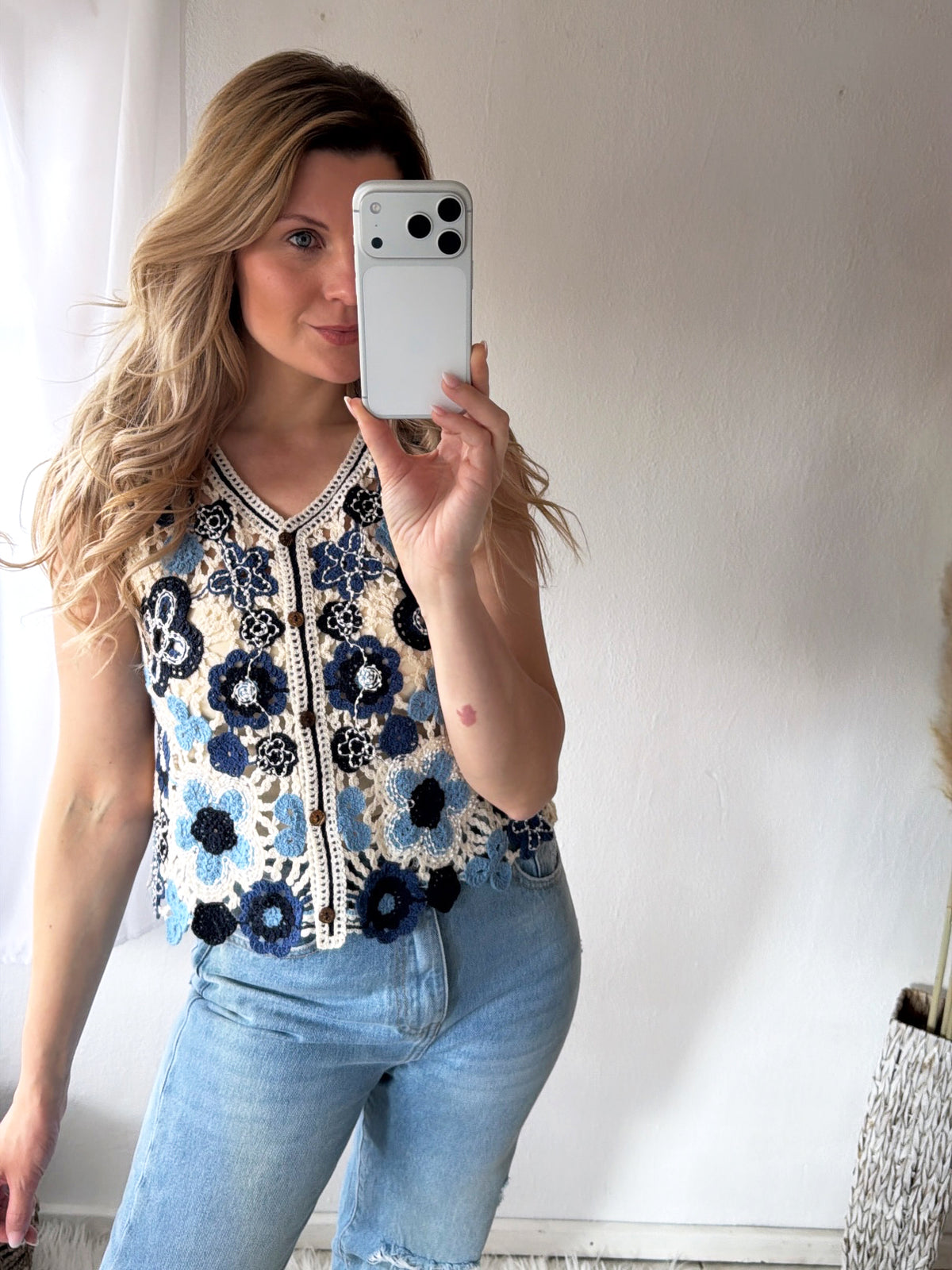 Häkelweste Flower Power