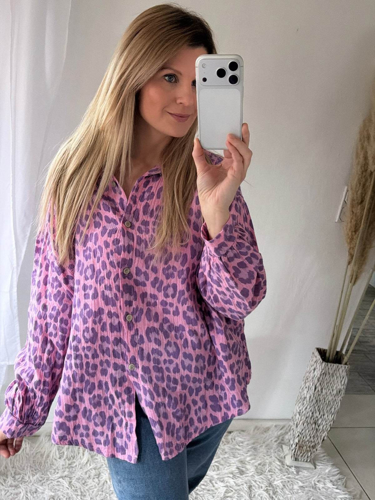 Musselin Bluse Leo Oversize