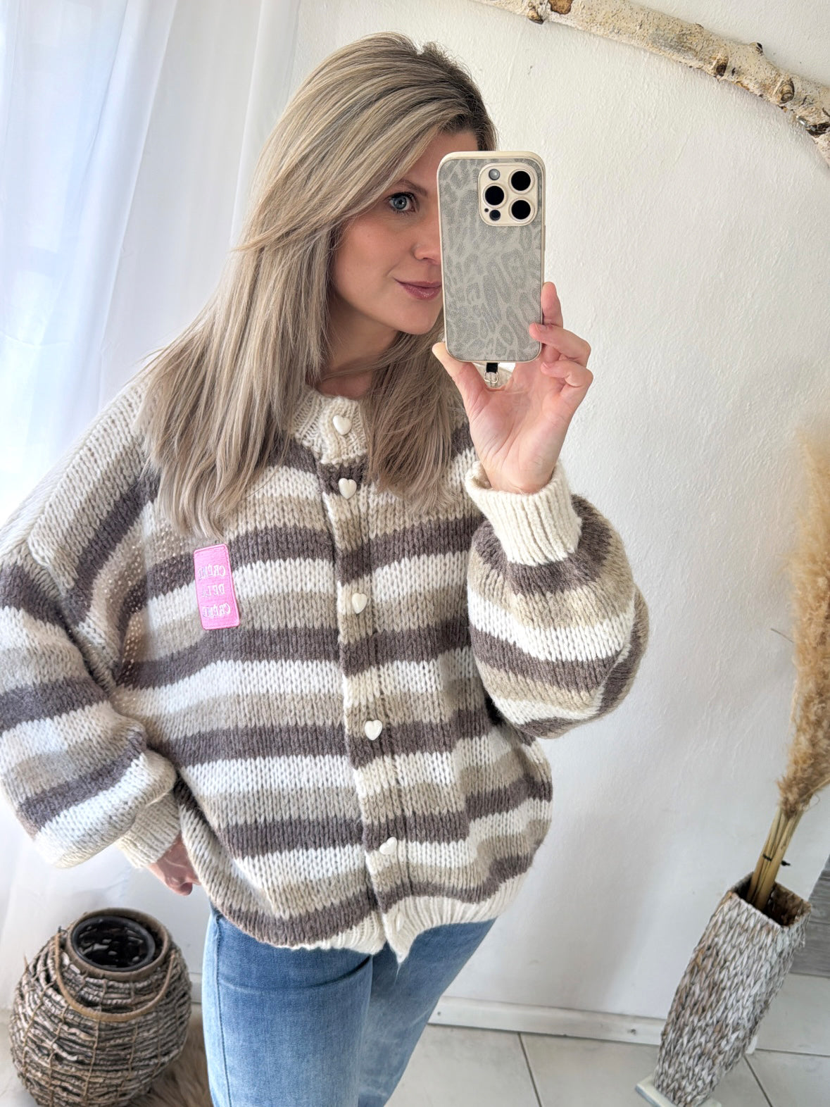 Cardigan Oversize Sweetheart Stripes