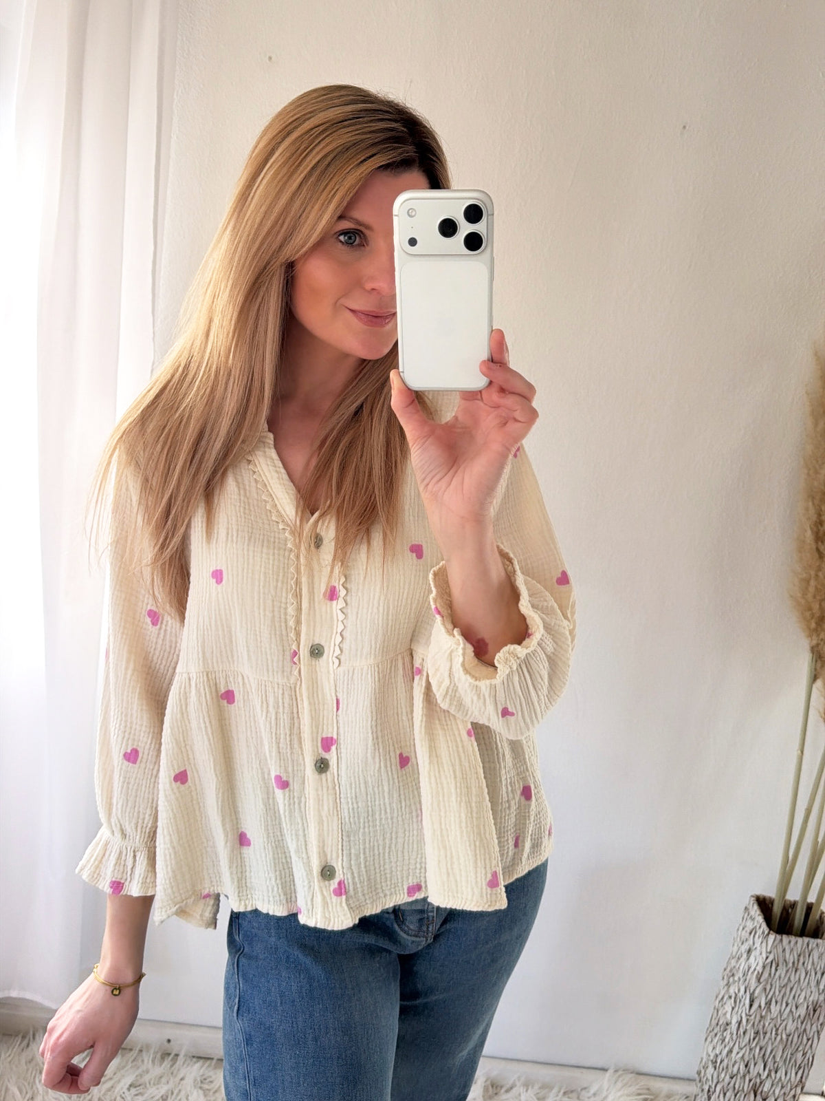 Musselin Bluse Love Story