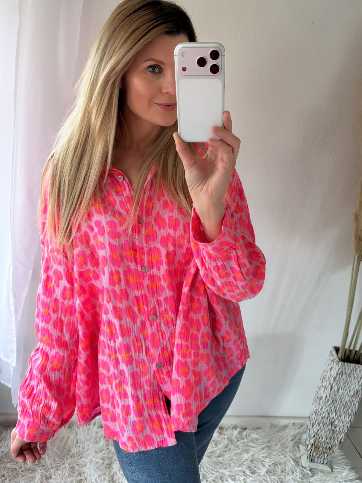 Musselin Bluse Leo Oversize