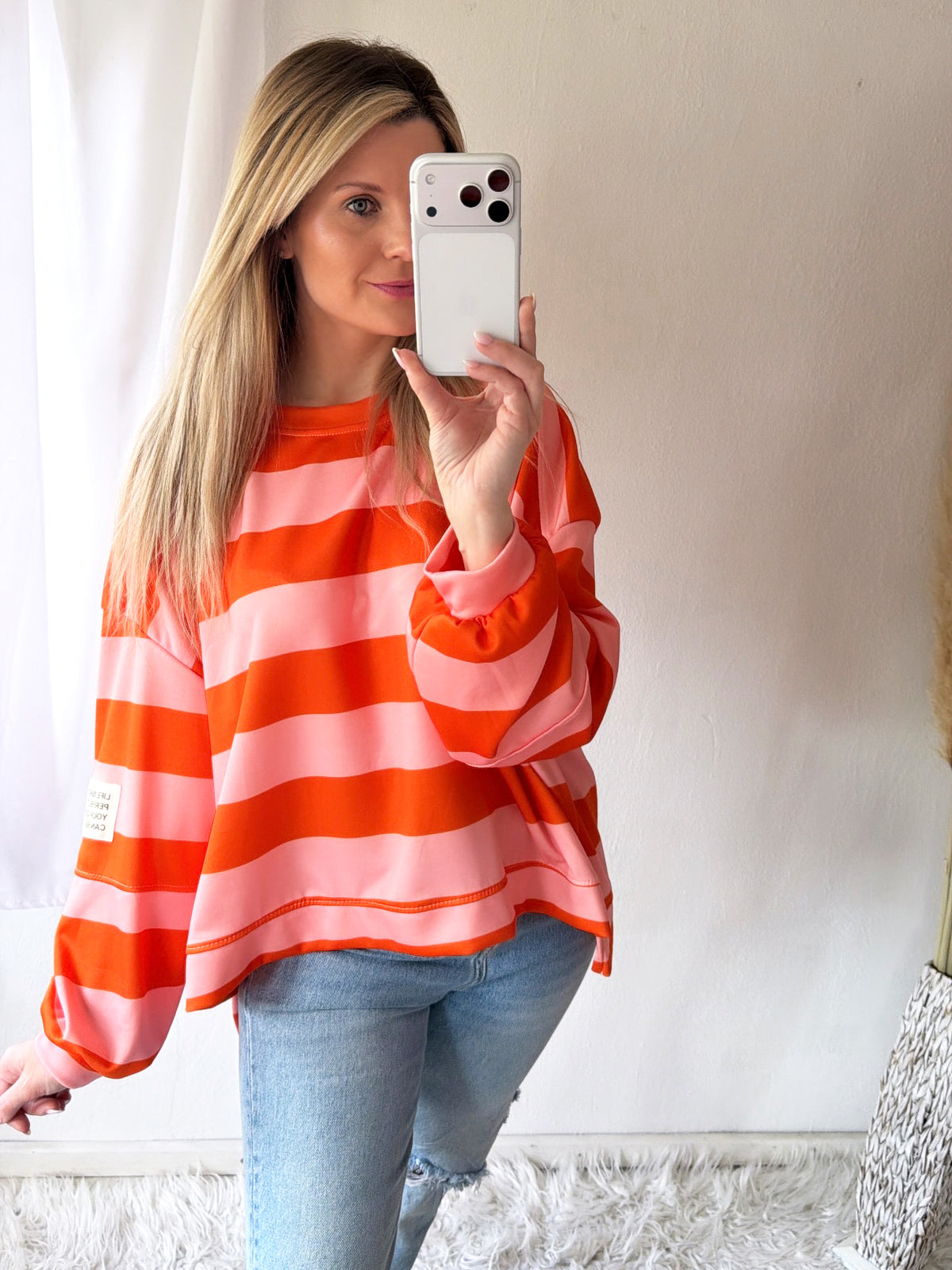 Sweatshirt Oversize Candy Stripes