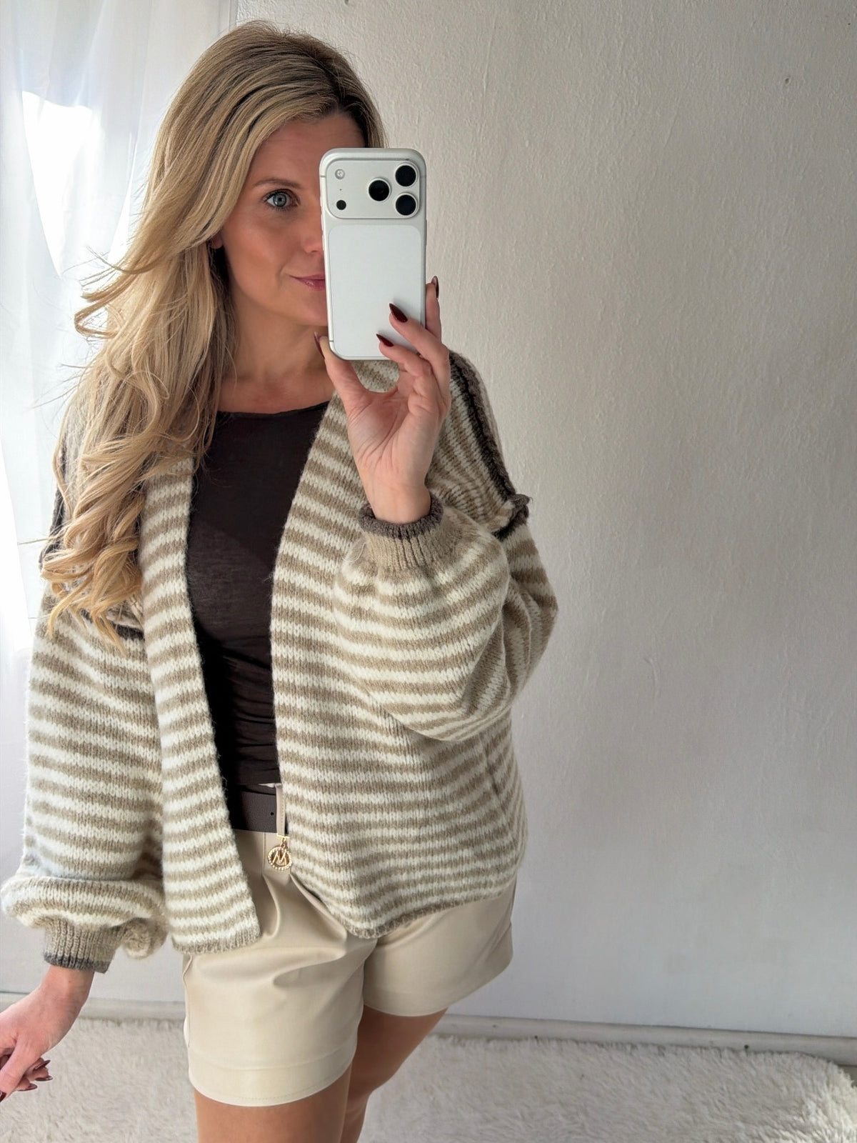 Cardigan Blush Contrast
