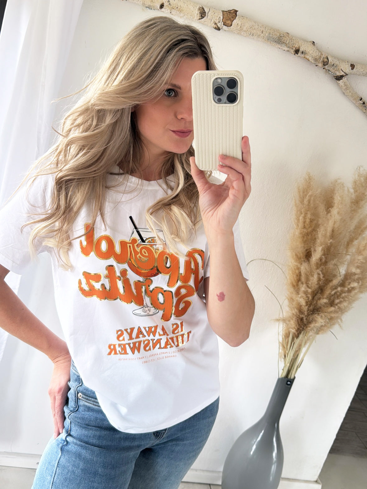 T-Shirt "Aperol Spritz is always the answer" Print Gr.36-40