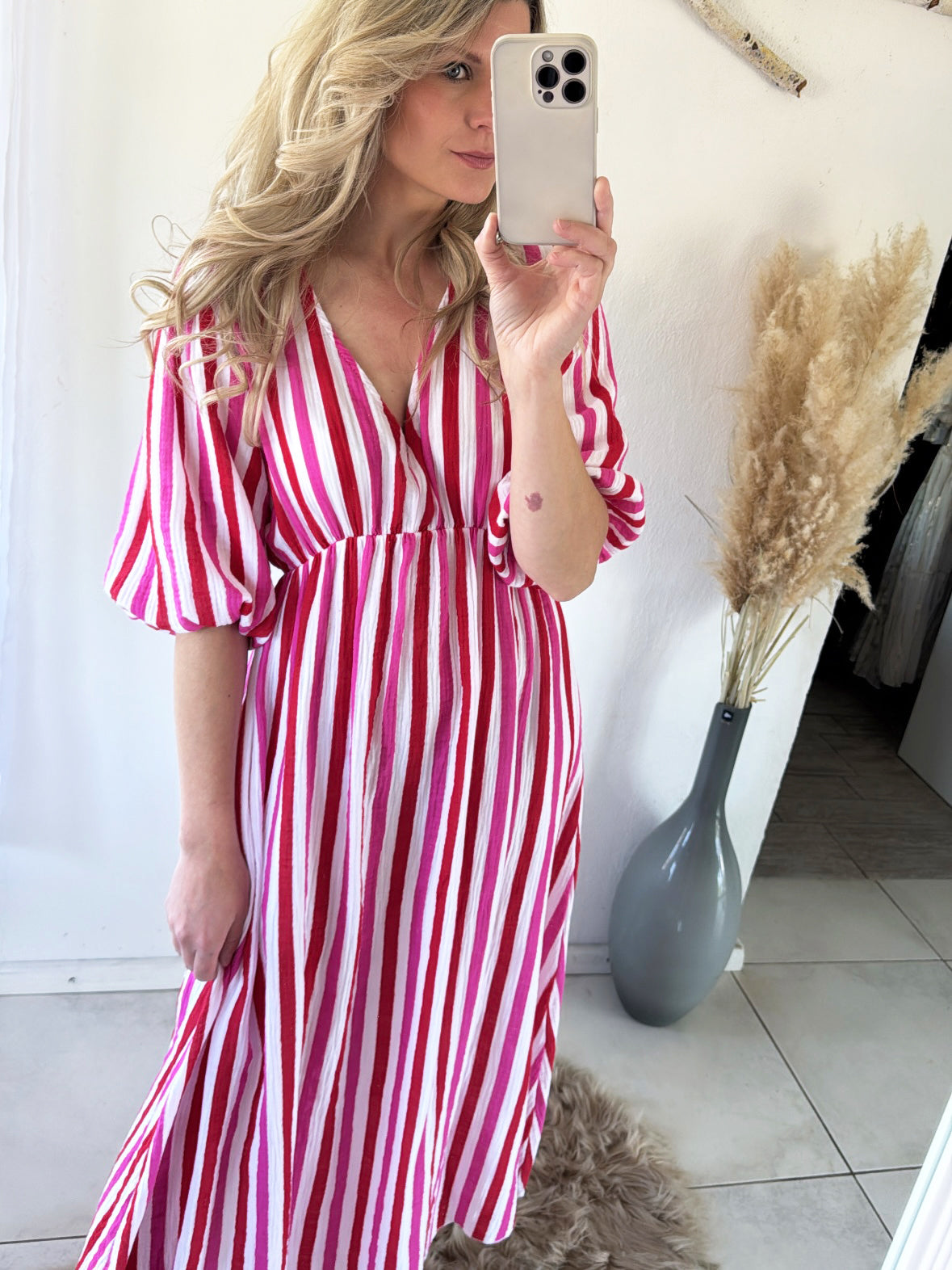 Musselin Maxikleid Love Stripes Gr.36-42