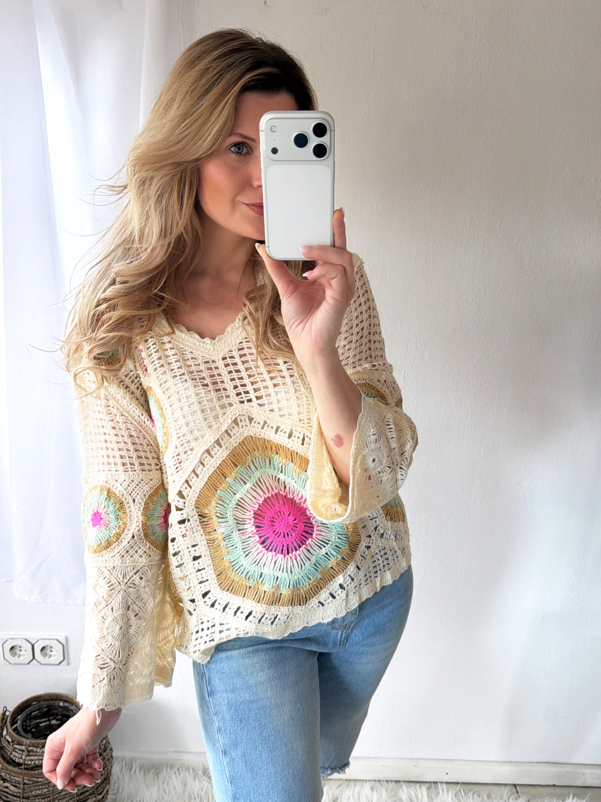 Häkelpullover Boho Circles