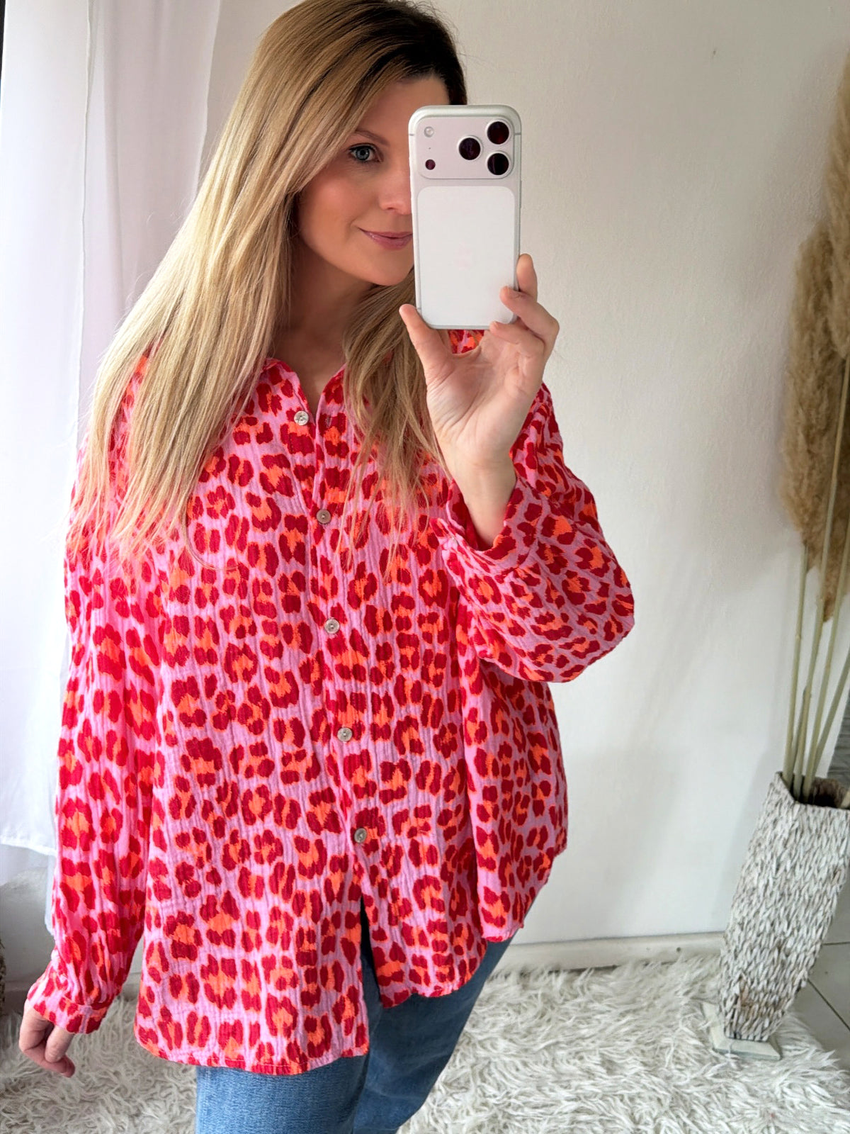 Musselin Bluse Leo Oversize