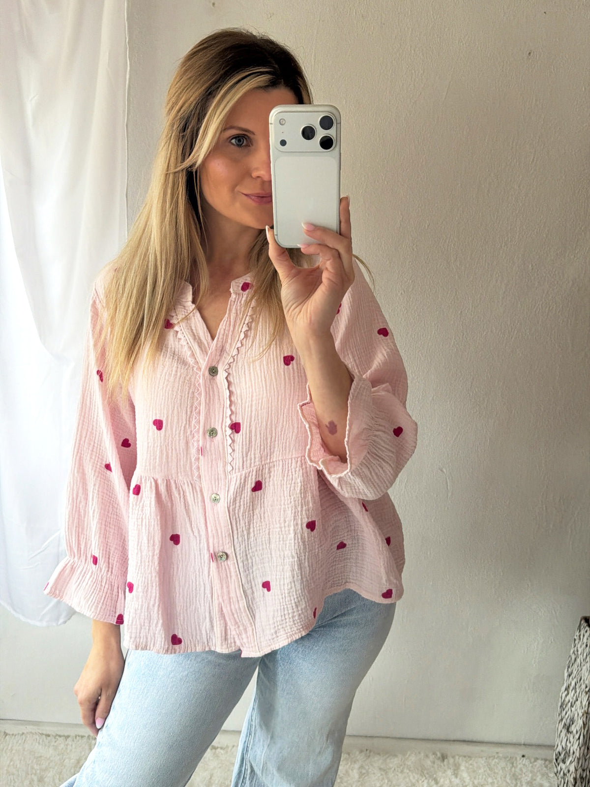Musselin Bluse Love Story