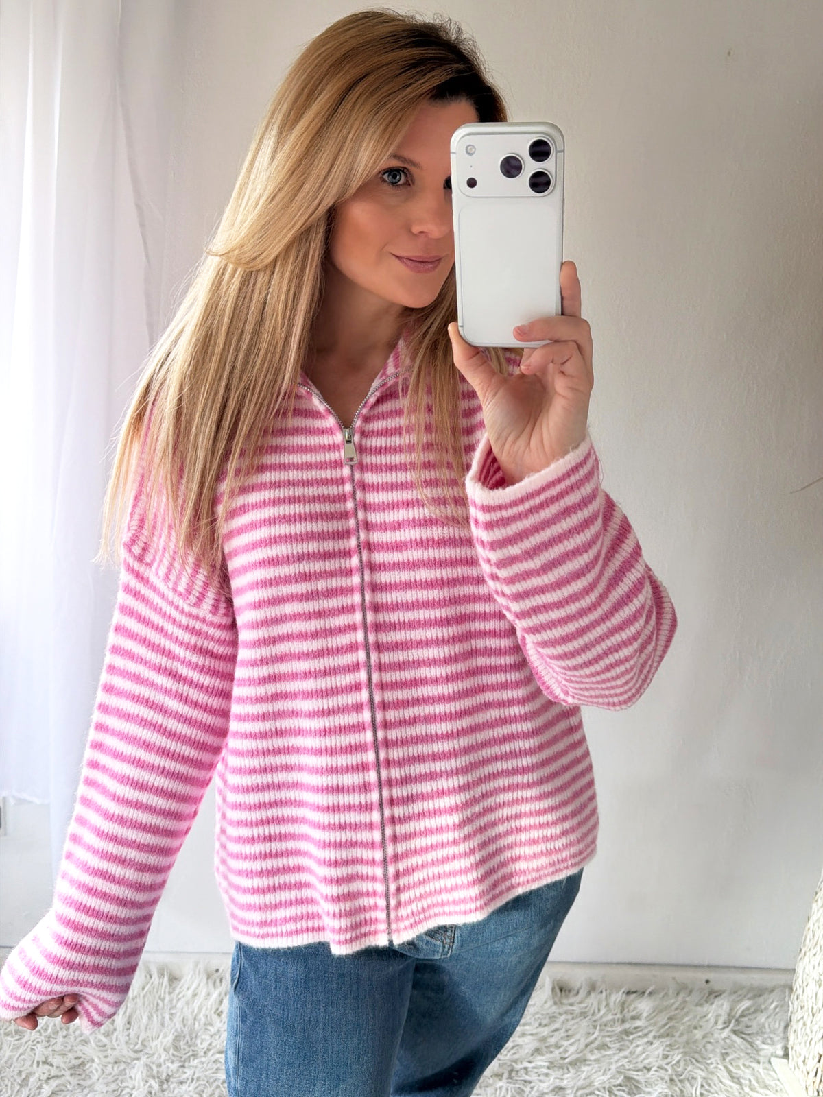 Zip Cardigan Lovely Stripes