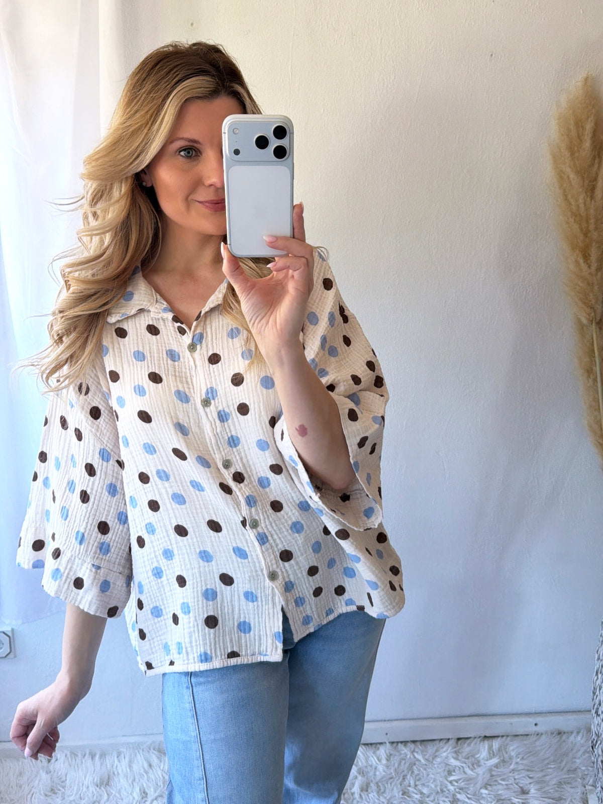 Musselin Bluse Lovely Polka Dots