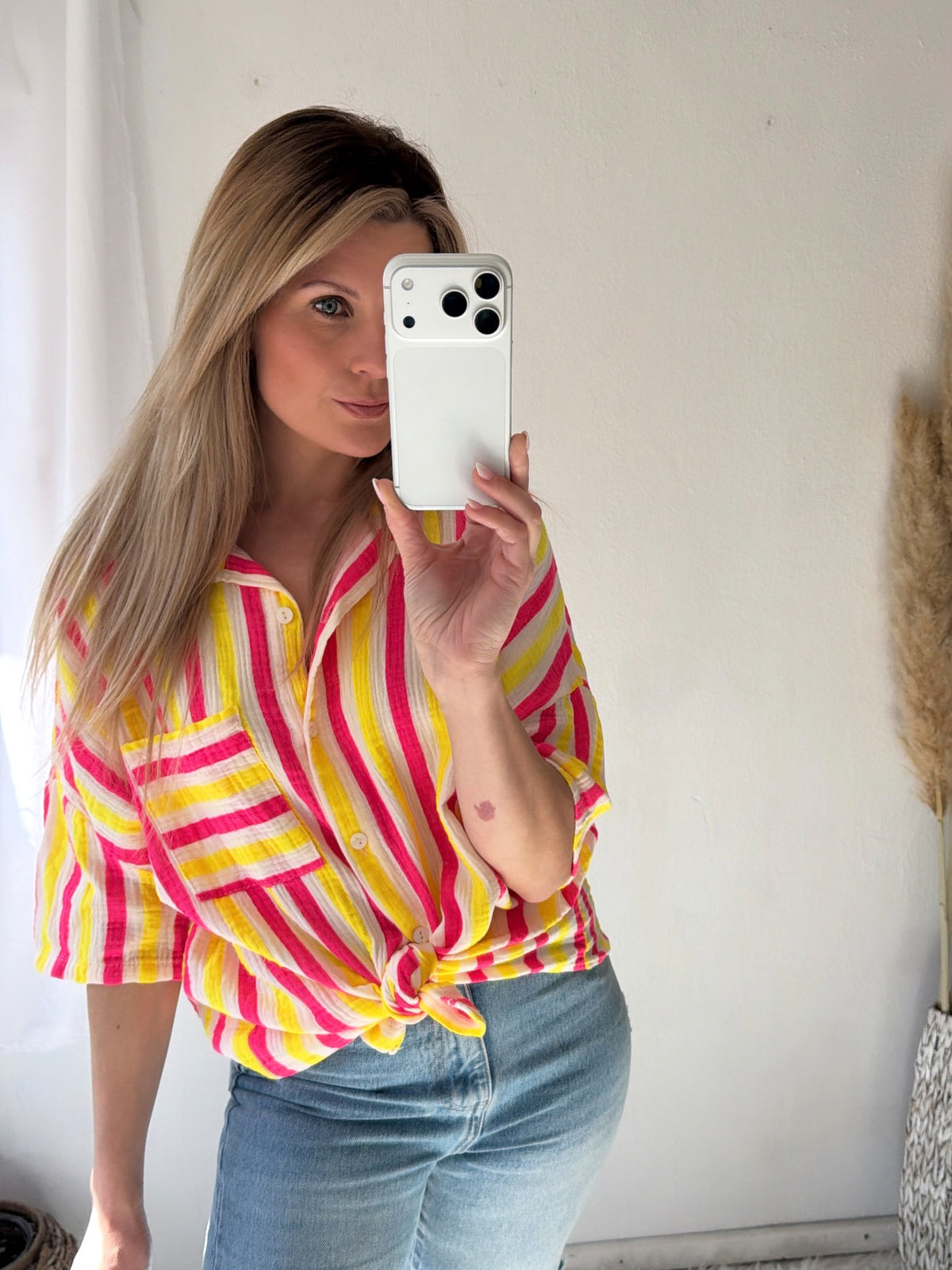Musselin Bluse Summer Stripes