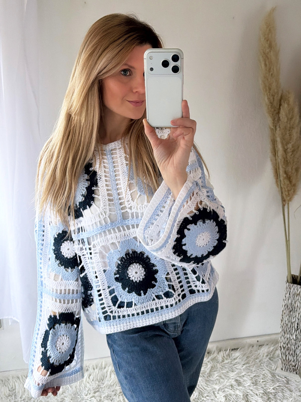 Häkelpulli Boho Blossom